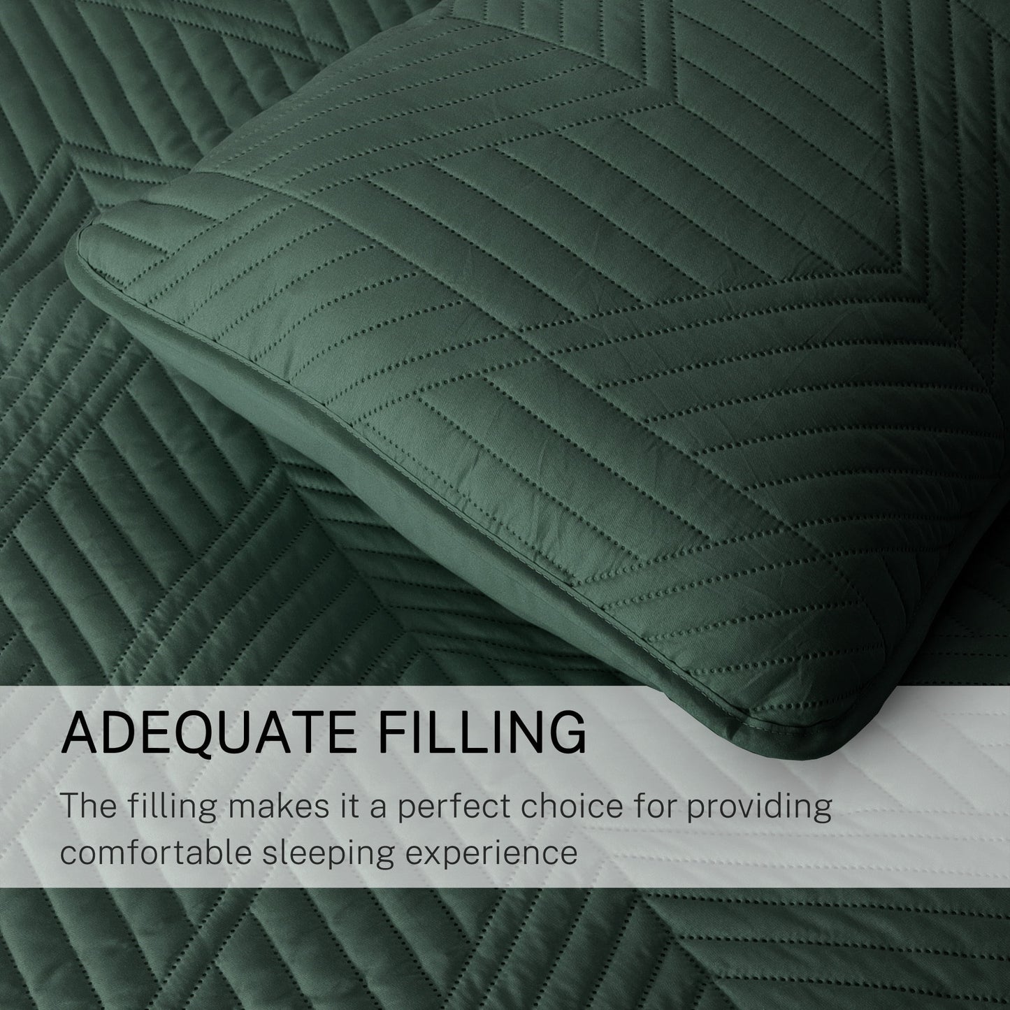 Exclusivo Mezcla Ultrasonic Full Queen Quilt Bedding Set, Lightweight Green Bedspreads Soft Modern Geometric Coverlet Set for All Seasons (1 Quilt and 2 Pillow Shams)