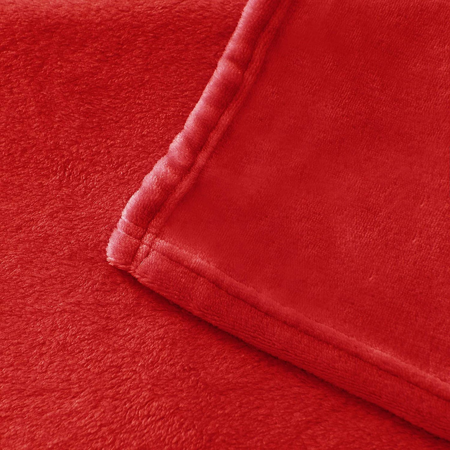 Exclusivo Mezcla Twin Size Flannel Fleece Velvet Plush Bed Blanket as Bedspread/Coverlet/Bed Cover (60" x 80", Red) - Soft, Lightweight, Warm and Cozy