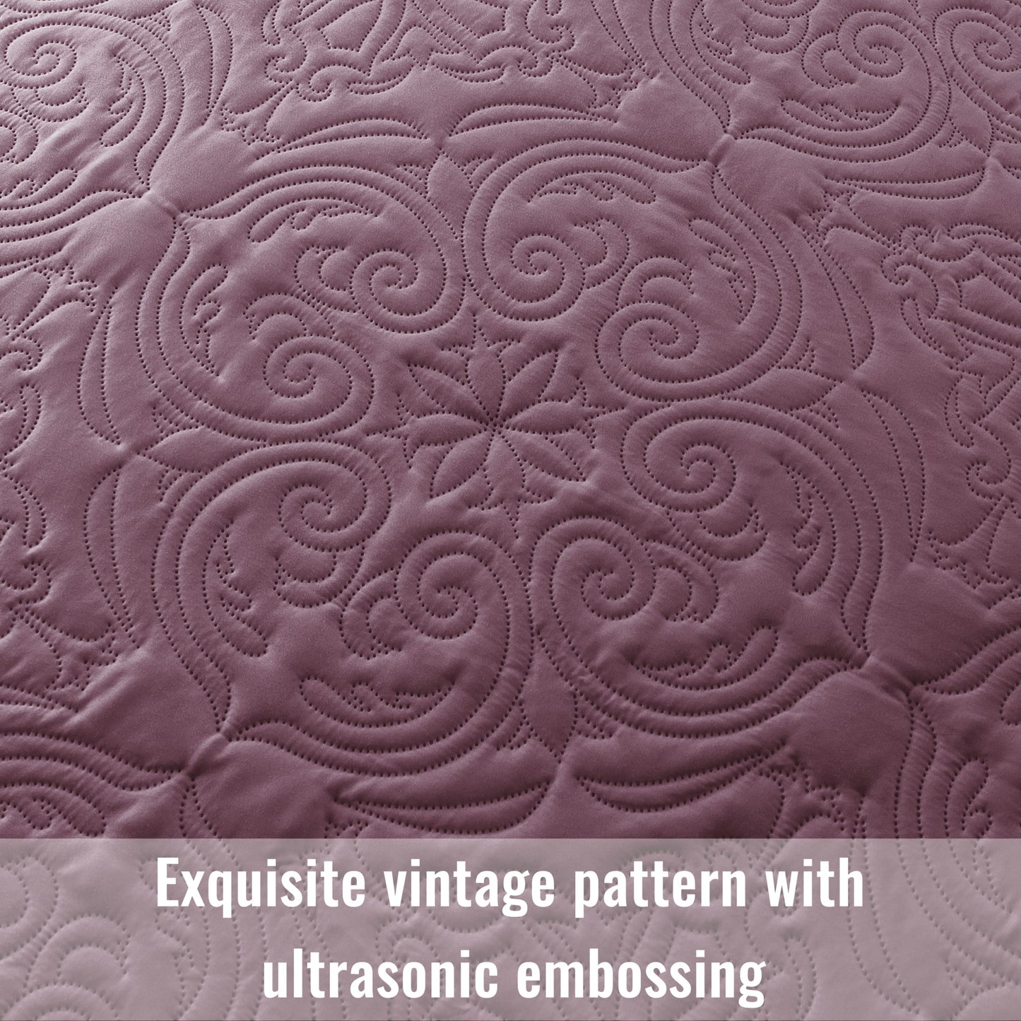 Exclusivo Mezcla Oversized King Quilt Bedding Set, Lightweight Vintage California Cal King Size Quilts with Pillow Shams, Soft Bedspreads Coverlets for All Seasons, (112"x104", Dusty Lavender)