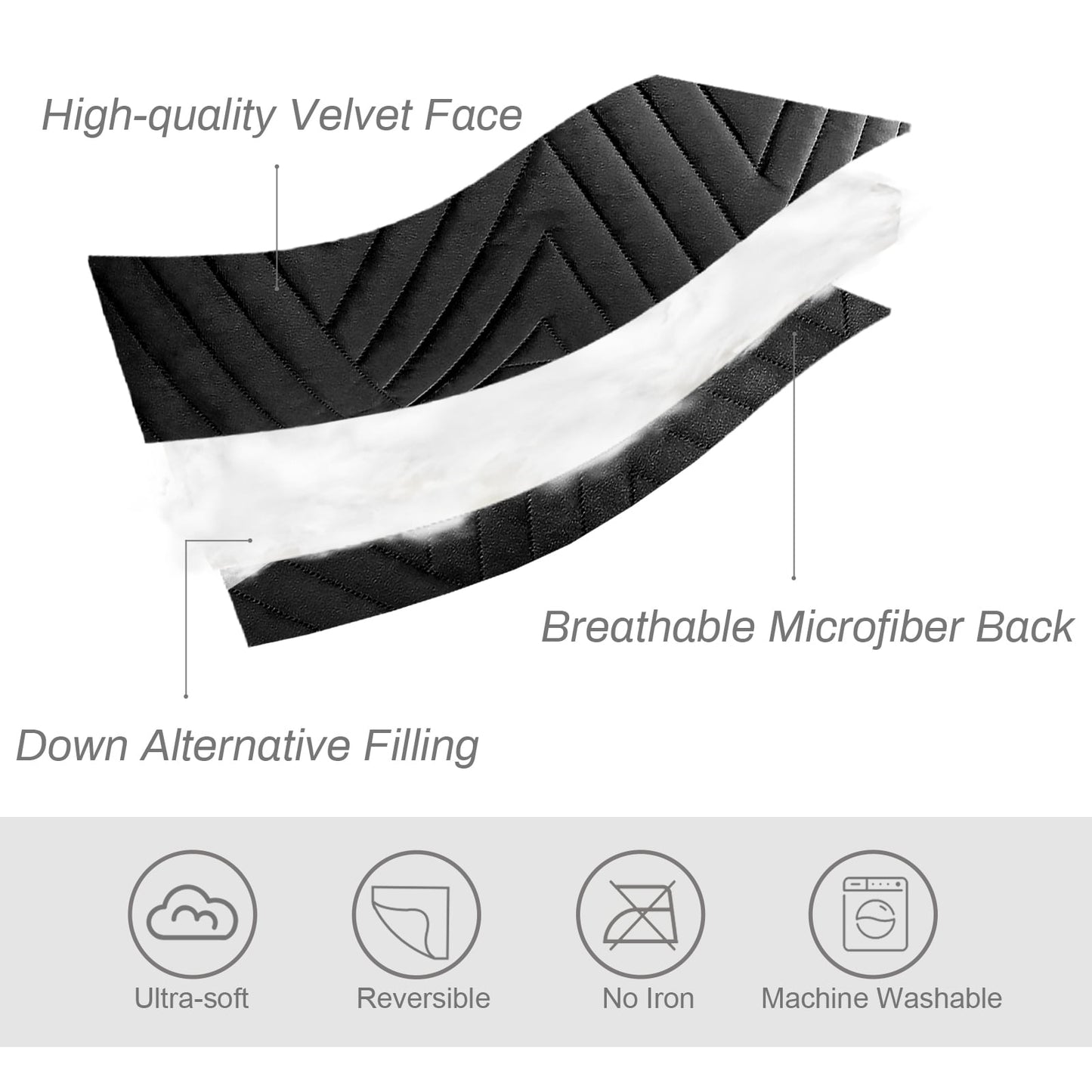 Exclusivo Mezcla Super Plush Velvet Quilt Twin Size with Pillow Sham, Luxury Soft Reversible 2 Piece Bedspreads Coverlet Comforter set for all seasons, Lightweight and Warm, Black