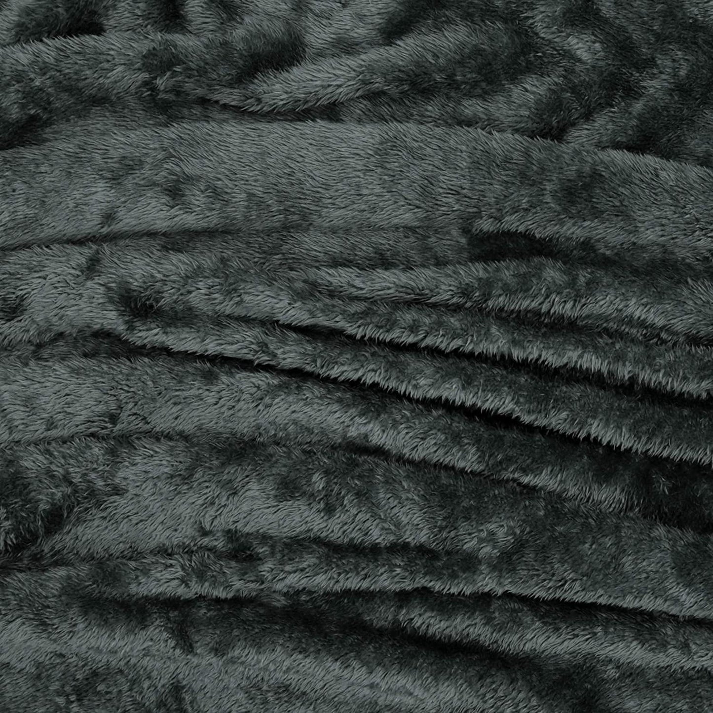 Exclusivo Mezcla Plush Fuzzy Large Fleece Throw Blanket ( 50" x 70", Grey)- Soft, Warm& Lightweight