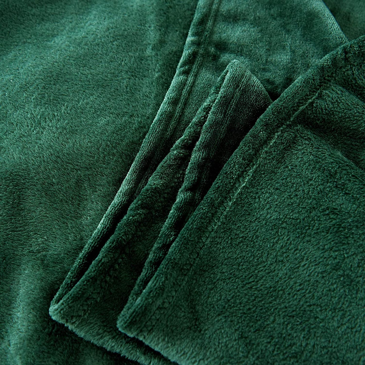 Exclusivo Mezcla Twin Size Flannel Fleece Velvet Plush Bed Blanket as Bedspread/Coverlet/Bed Cover (60" x 80", Forest Green) - Soft, Lightweight, Warm and Cozy