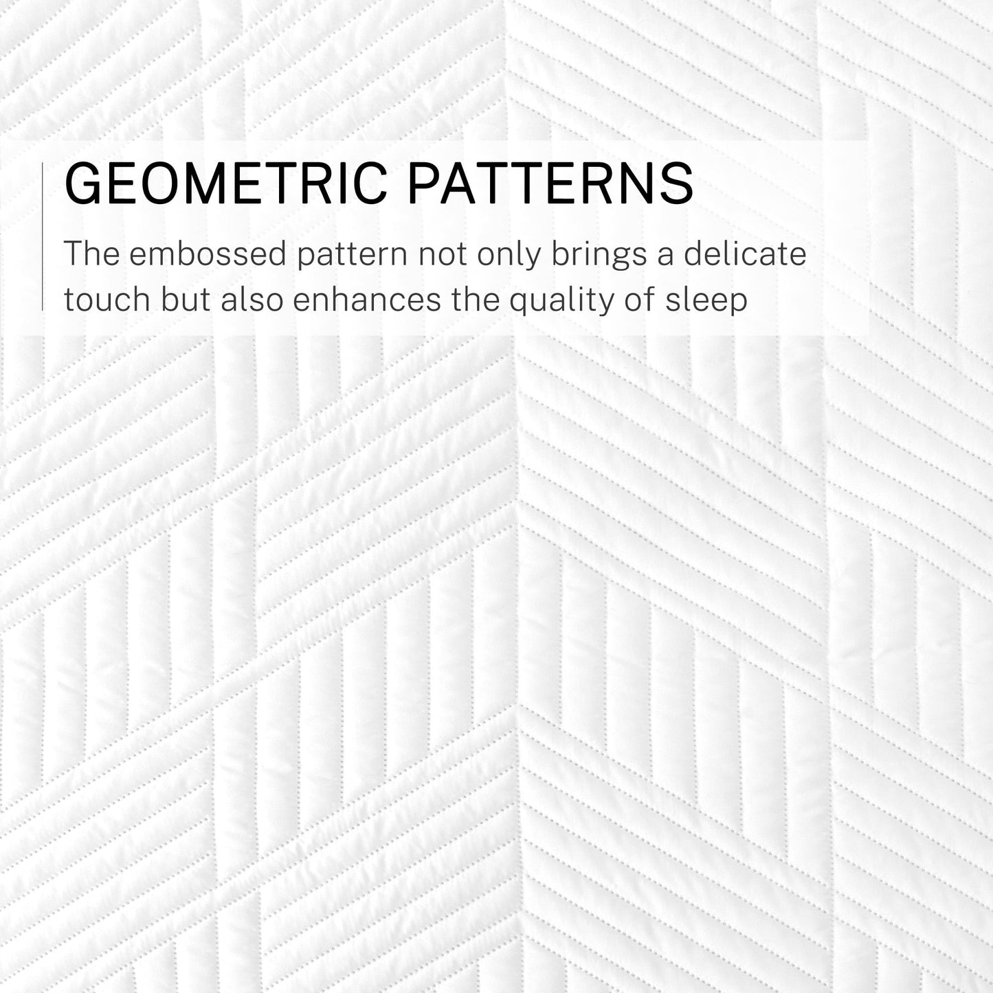 Exclusivo Mezcla Ultrasonic Full Queen Quilt Bedding Set, Lightweight White Bedspreads Soft Modern Geometric Coverlet Set for All Seasons (1 Quilt and 2 Pillow Shams)