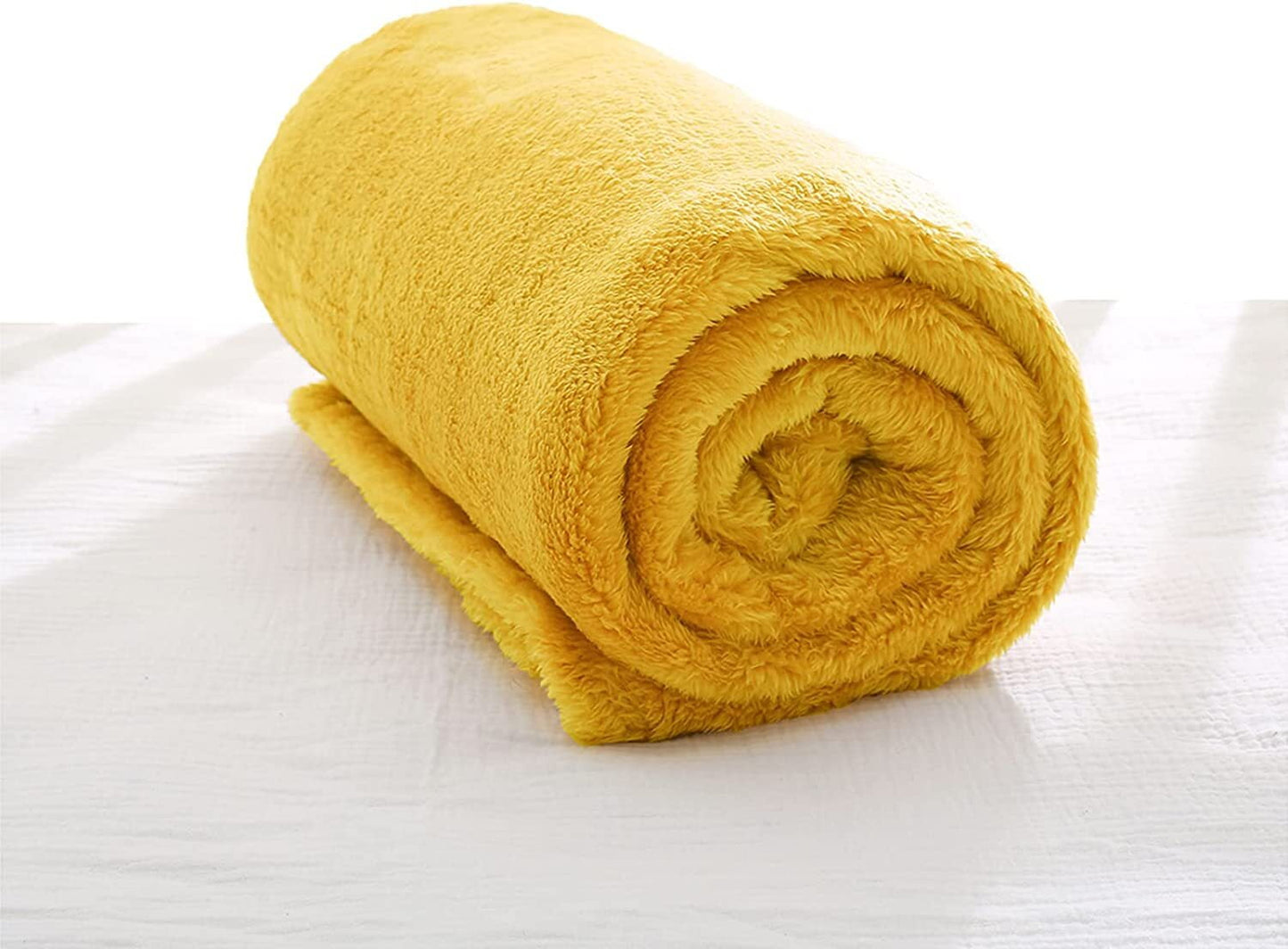 Exclusivo Mezcla Plush Baby Blanket, Soft and Warm Swaddle Throw Blanket, Infant, Newborn, Toddler and Kids Receiving Fleece Blankets for Crib Stroller (40x50 inches, Mustard Yellow)