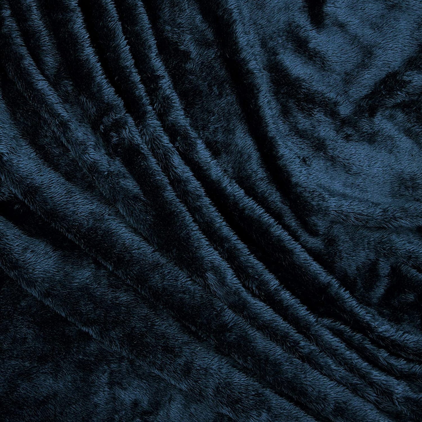 Exclusivo Mezcla Plush Fuzzy Large Fleece Throw Blanket ( 50" x 70", Navy Blue)- Soft, Warm& Lightweight