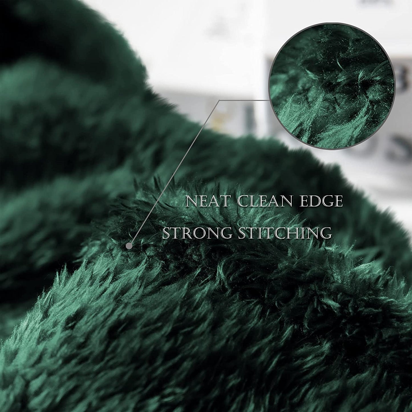 Exclusivo Mezcla Plush Fuzzy Fleece King Size Bed Blanket, Super Soft Fluffy and Thick Blankets for Travel Bed and Couch (Forest Green, 90x104 inches)