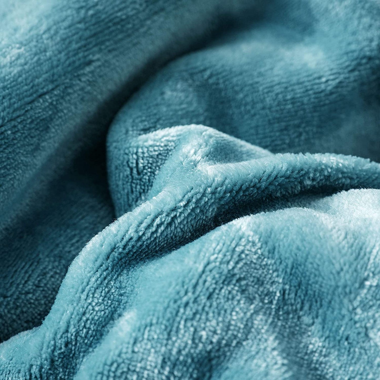 Exclusivo Mezcla 50" x 70" Large Throw Blanket, Reversible Brushed Flannel Fleece& Plush Sherpa Blanket(Slate Blue)- Decorative, Lightweight, Soft and Warm