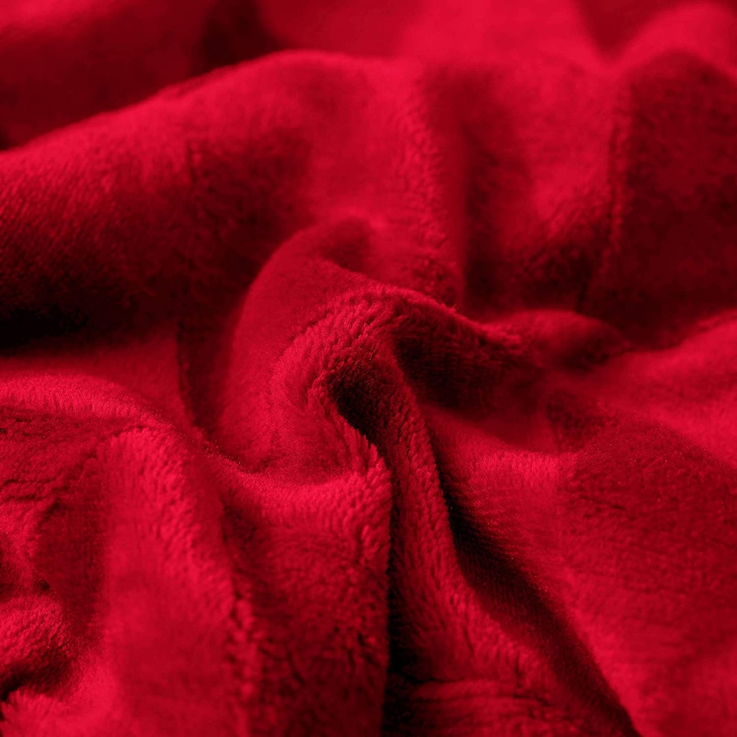 Exclusivo Mezcla Large Throw Blanket, Reversible Brushed Flannel Fleece for Bedding, 50" x 70", Red