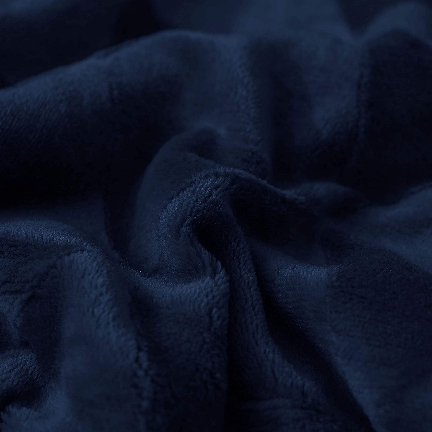 Exclusivo Mezcla 50" x 70" Large Throw Blanket, Reversible Brushed Flannel Fleece& Plush Sherpa Blanket(Navy Blue)- Decorative, Lightweight, Soft and Warm