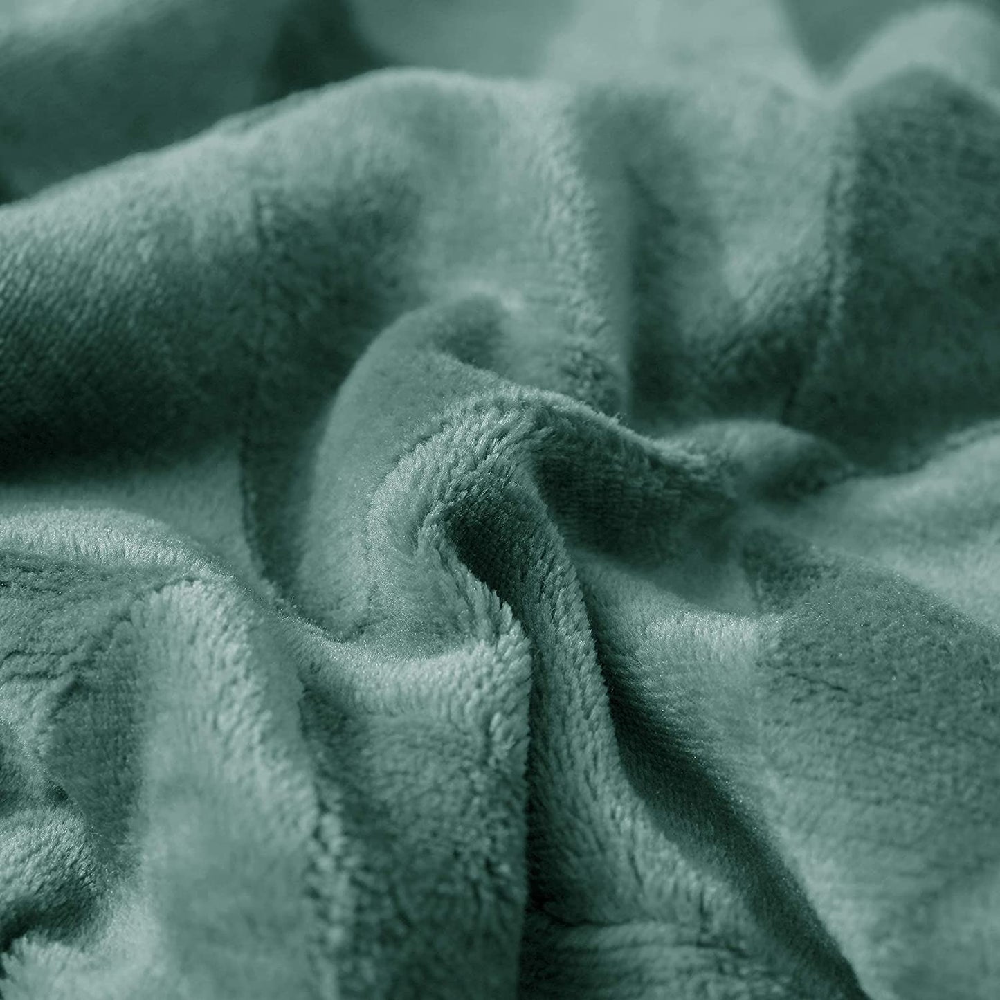 Exclusivo Mezcla 50" x 70" Large Throw Blanket, Reversible Brushed Flannel Fleece& Plush Sherpa Blanket(Celadon)- Decorative, Lightweight, Soft and Warm