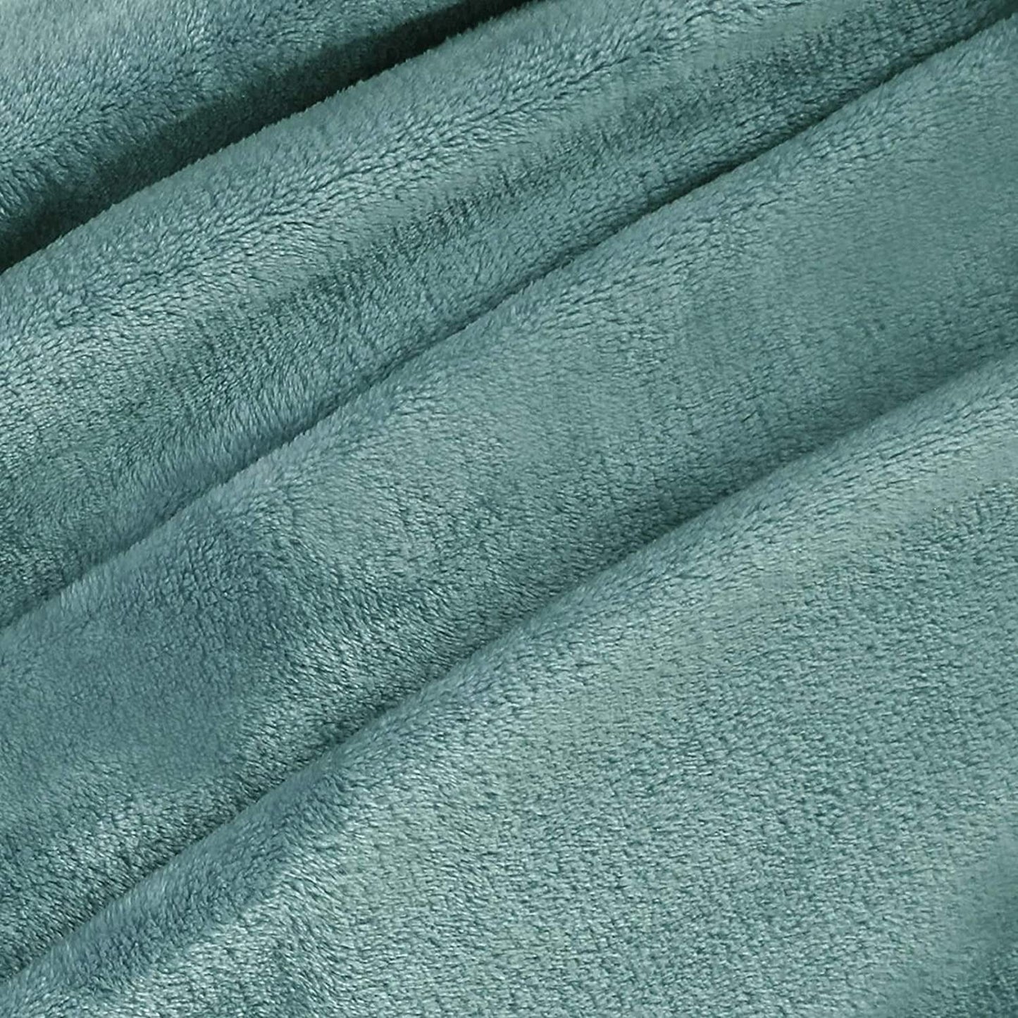 Exclusivo Mezcla Twin Size Flannel Fleece Velvet Plush Bed Blanket as Bedspread, Coverlet, Bed Cover (90x66 inches, Celadon) Soft, Lightweight, Warm and Cozy