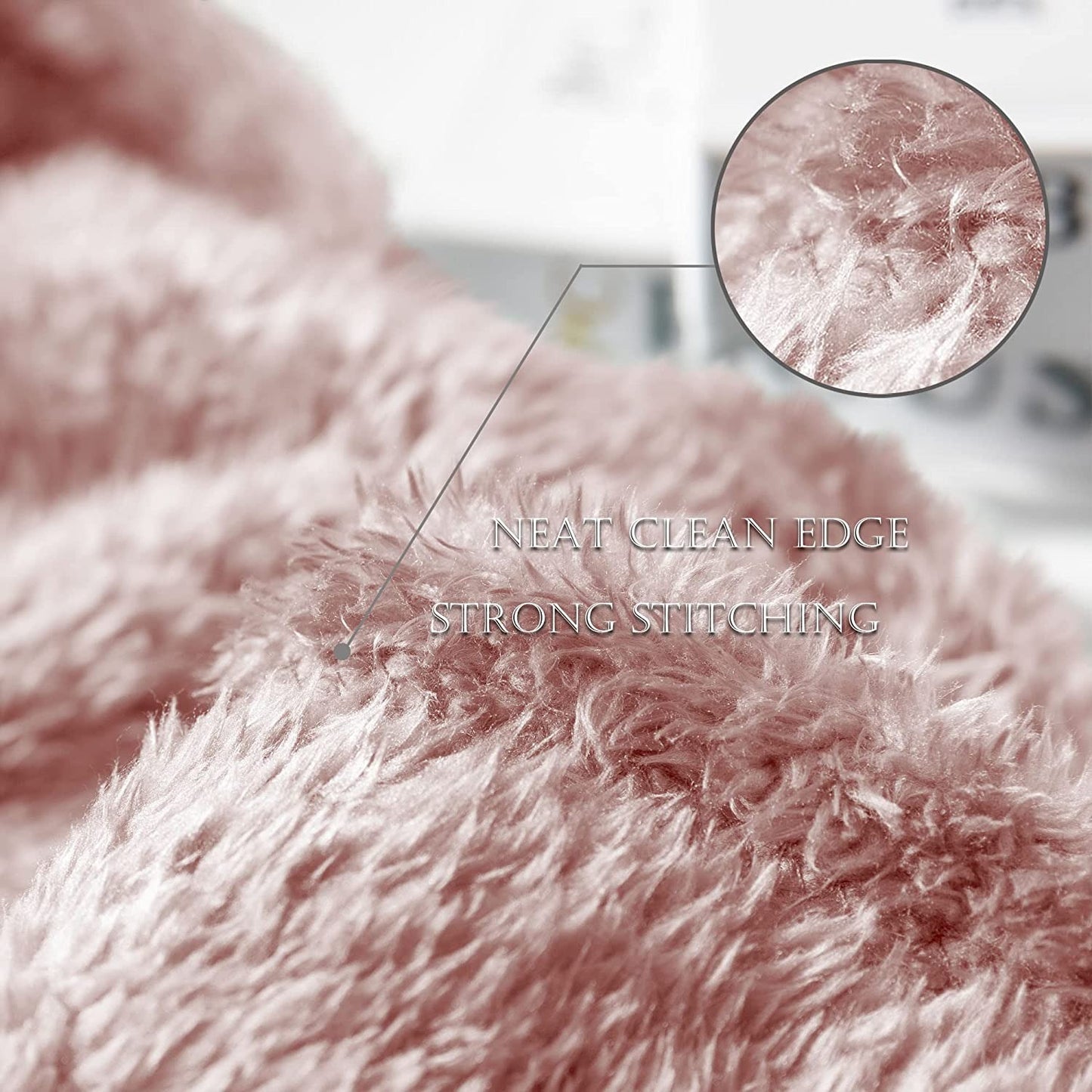 Exclusivo Mezcla Plush Fuzzy Fleece Twin Size Bed Blanket, Super Soft Fluffy and Thick Blankets for Travel Bed and Couch (Dusty Pink, 90x66 inches)