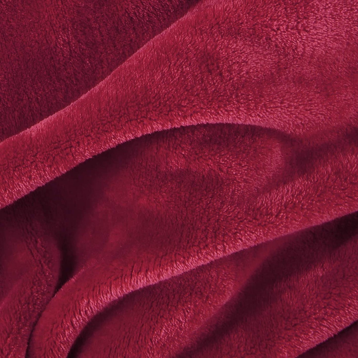Exclusivo Mezcla Twin Size Flannel Fleece Velvet Plush Bed Blanket as Bedspread, Coverlet, Bed Cover (90x66 inches, Deep Red) Soft, Lightweight, Warm and Cozy
