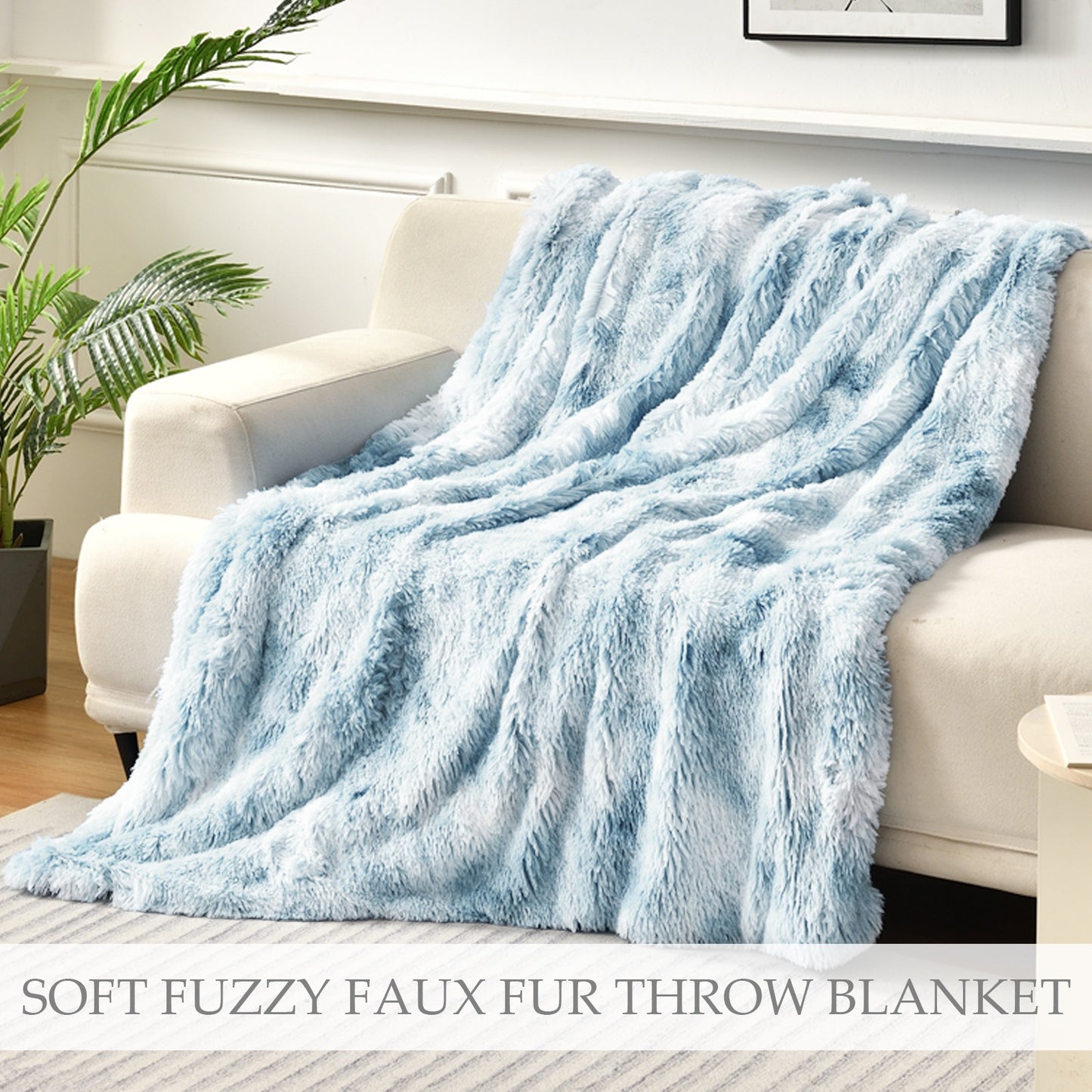 Exclusivo Mezcla Ultra Soft Throw Blanket, Large Flannel Fleece Blanket for Couch/Bed/Sofa (Dusty Blue, 50 x 60 Inches) - Cozy, Warm and Lightweight