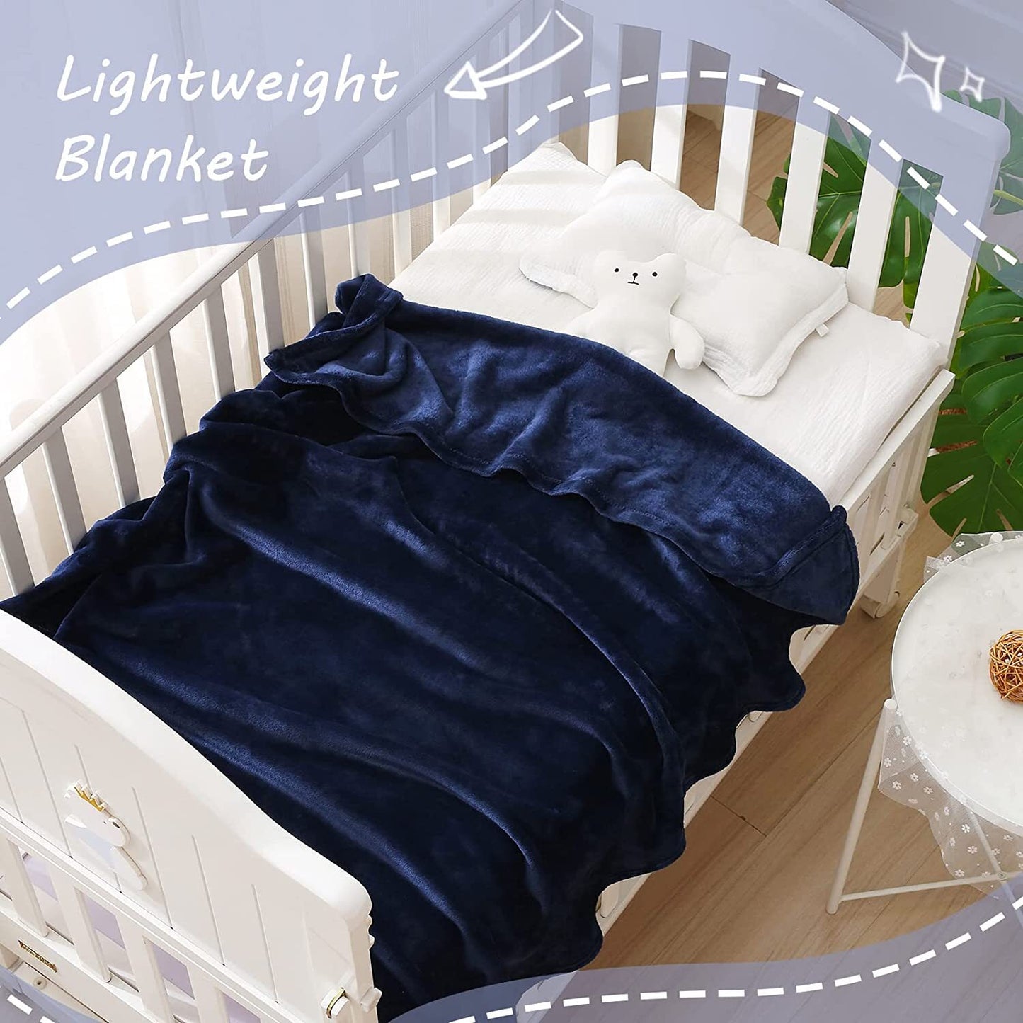 Exclusivo Mezcla Soft Lightweight Fleece Baby Blanket Throw Blanket for Boys, Girls, Toddler and Kids Nap Blankets for Crib Bedding, Nursery, and Security (40x50 inches, Navy Blue)