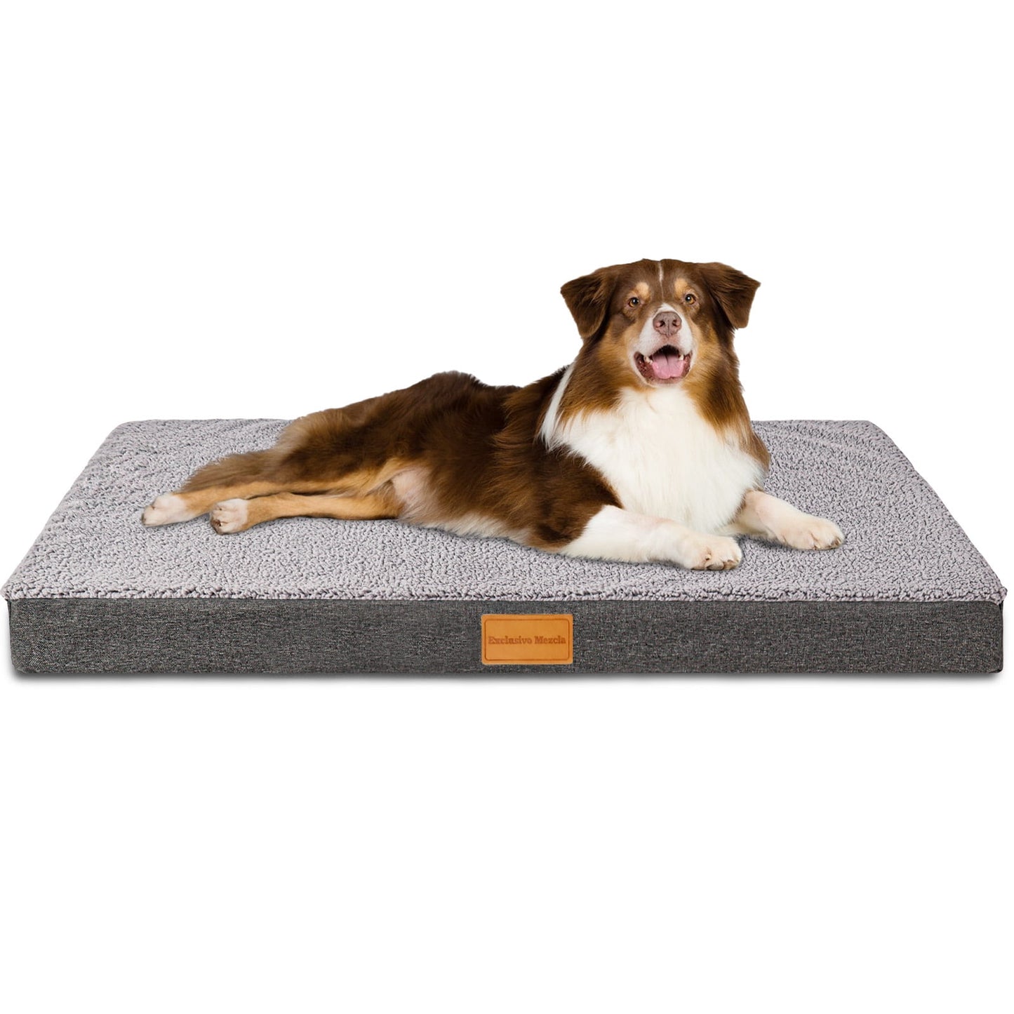 Exclusivo Mezcla Orthopedic Pet Bed for Extra Large Dogs, 56"X40" Grey Dog Beds, Removable Washable Cover