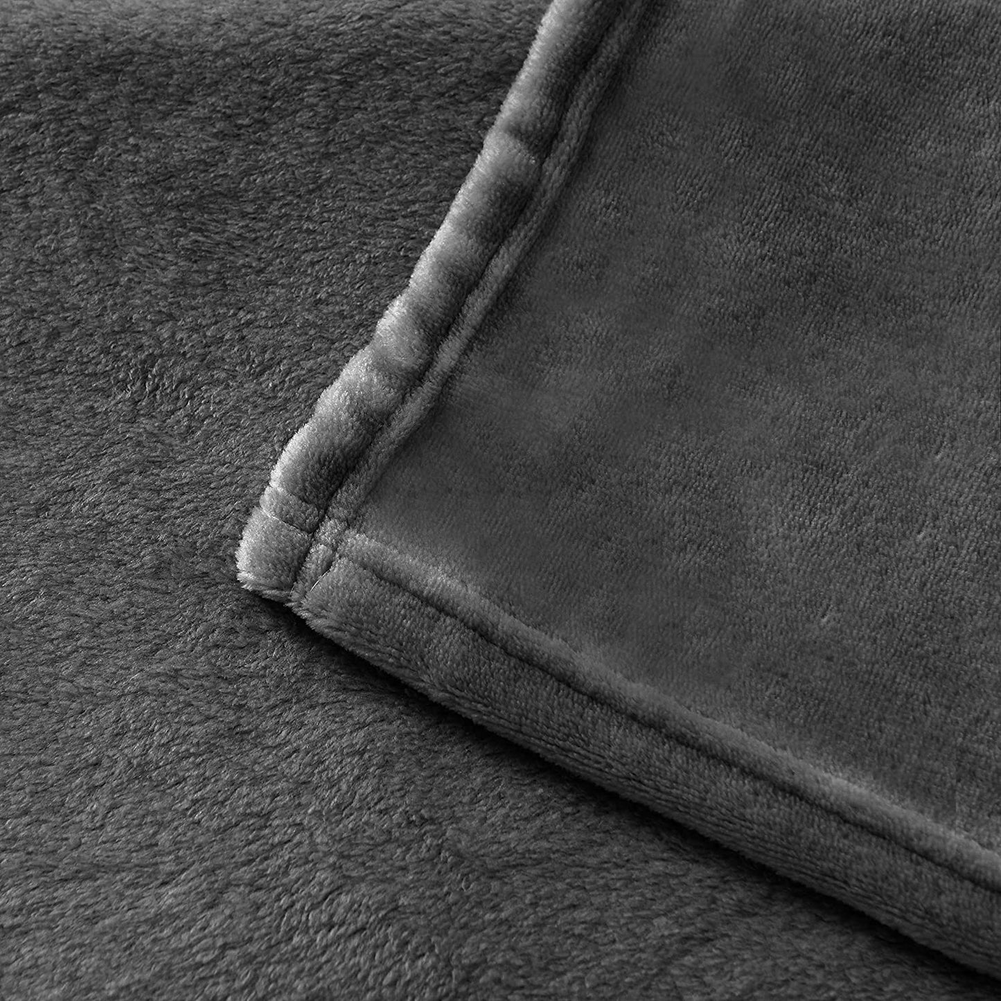 Exclusivo Mezcla Twin Size Flannel Fleece Velvet Plush Bed Blanket as Bedspread/Coverlet/Bed Cover (60" x 80", Gray) - Soft, Lightweight, Warm and Cozy