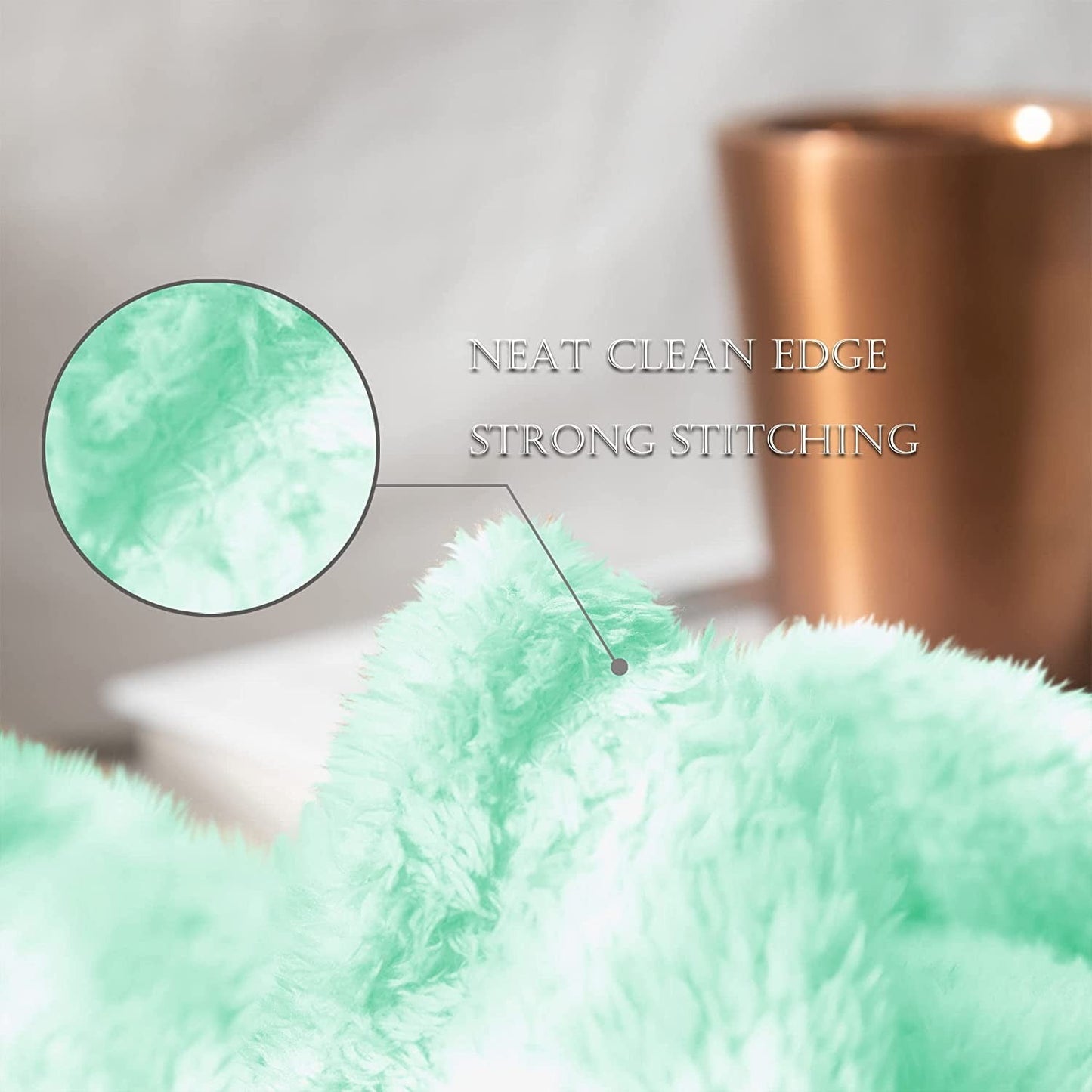Exclusivo Mezcla Plush Fuzzy Large Fleece Throw Blanket ( 50" x 70", Mint Green)- Soft, Warm& Lightweight