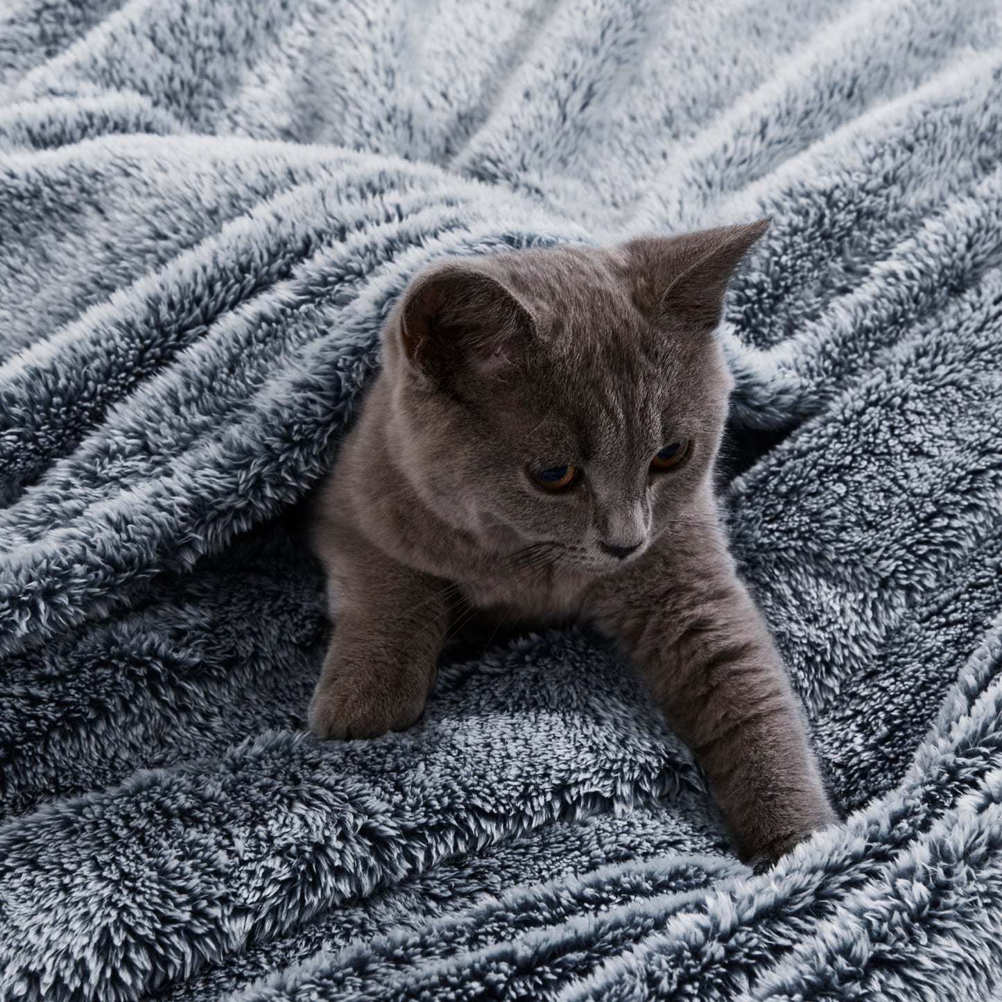 Exclusivo Mezcla Plush Extra Large Fleece Throw Blanket for Couch, Bed and Sofa (50x70 inches,Mixed Navy Blue) Soft, Warm, Lightweight