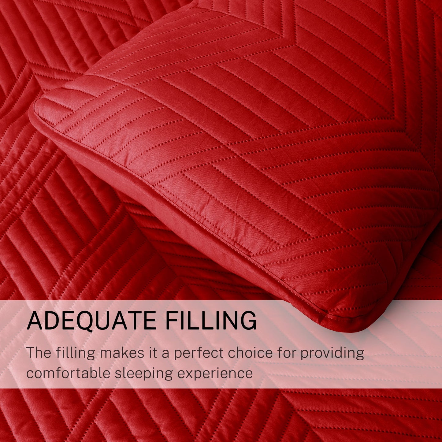 Exclusivo Mezcla Ultrasonic Twin Quilt Bedding Set, Lightweight Red Bedspreads Soft Modern Geometric Coverlet Set for All Seasons (1 Quilt and 1 Pillow Sham)