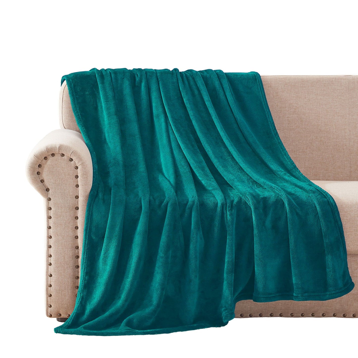 Exclusivo Mezcla Fleece Throw Blanket for Couch/Sofa/Bed,Plush Soft Blankets and Throws,Lightweight and Cozy-50" x 70" (Teal)