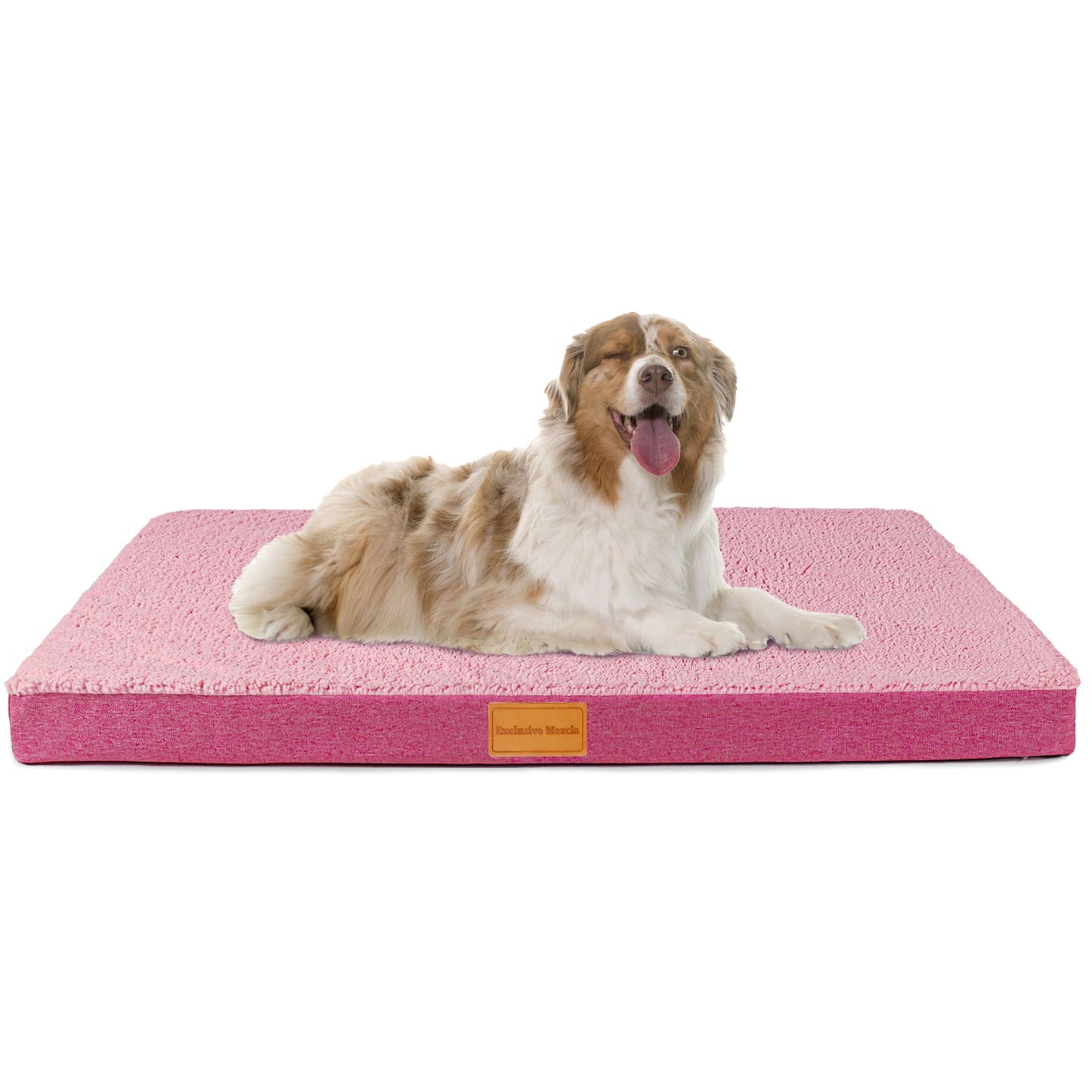 Exclusivo Mezcla Orthopedic Pet Bed for Small Dogs 20"X15", Waterproof Dog Beds with Removable Washable Cover, Pink