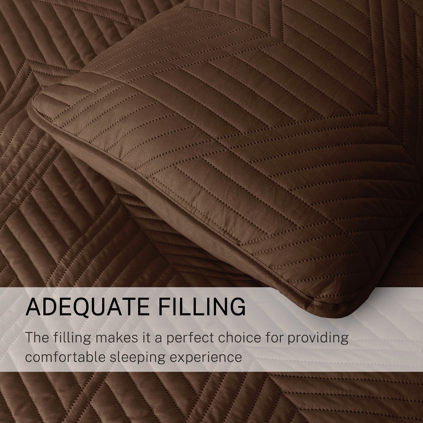 Exclusivo Mezcla Ultrasonic Full Queen Quilt Bedding Set, Lightweight Brown Bedspreads Soft Modern Geometric Coverlet Set for All Seasons (1 Quilt and 2 Pillow Shams)