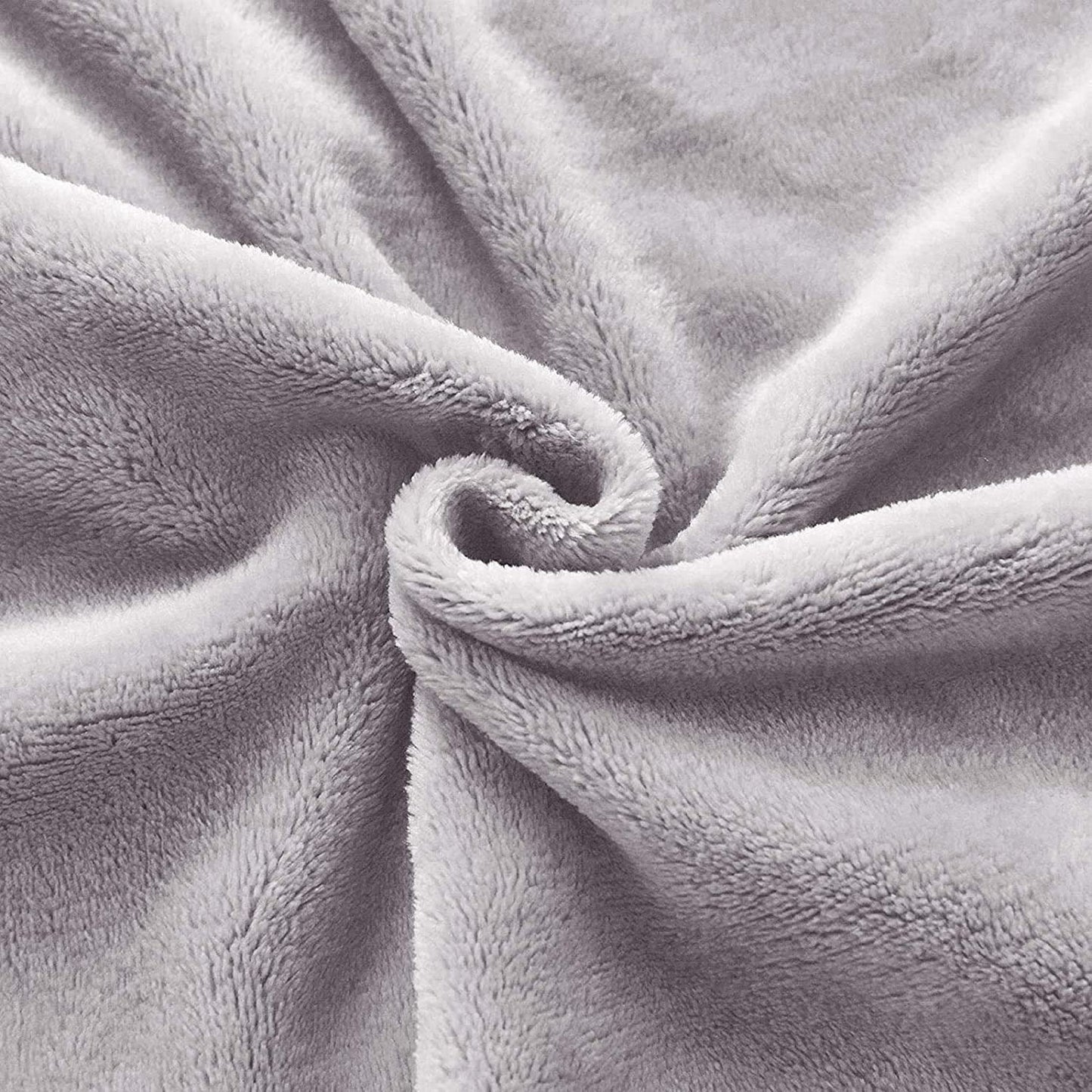 Exclusivo Mezcla King Size Flannel Fleece Velvet Plush Bed Blanket as Bedspread, Coverlet, Bed Cover (90x104 inches, Light Grey) Soft, Lightweight, Warm and Cozy