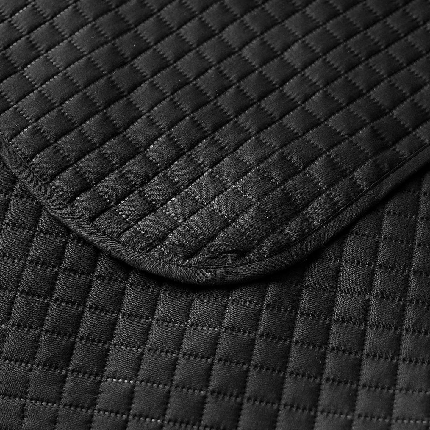 Exclusivo Mezcla Ultrasonic Reversible Twin Quilt Bedding Set with Pillow Sham, Lightweight Quilts Twin Size, Soft Bedspreads Bed Coverlets for All Seasons - (Black, 68"x88")