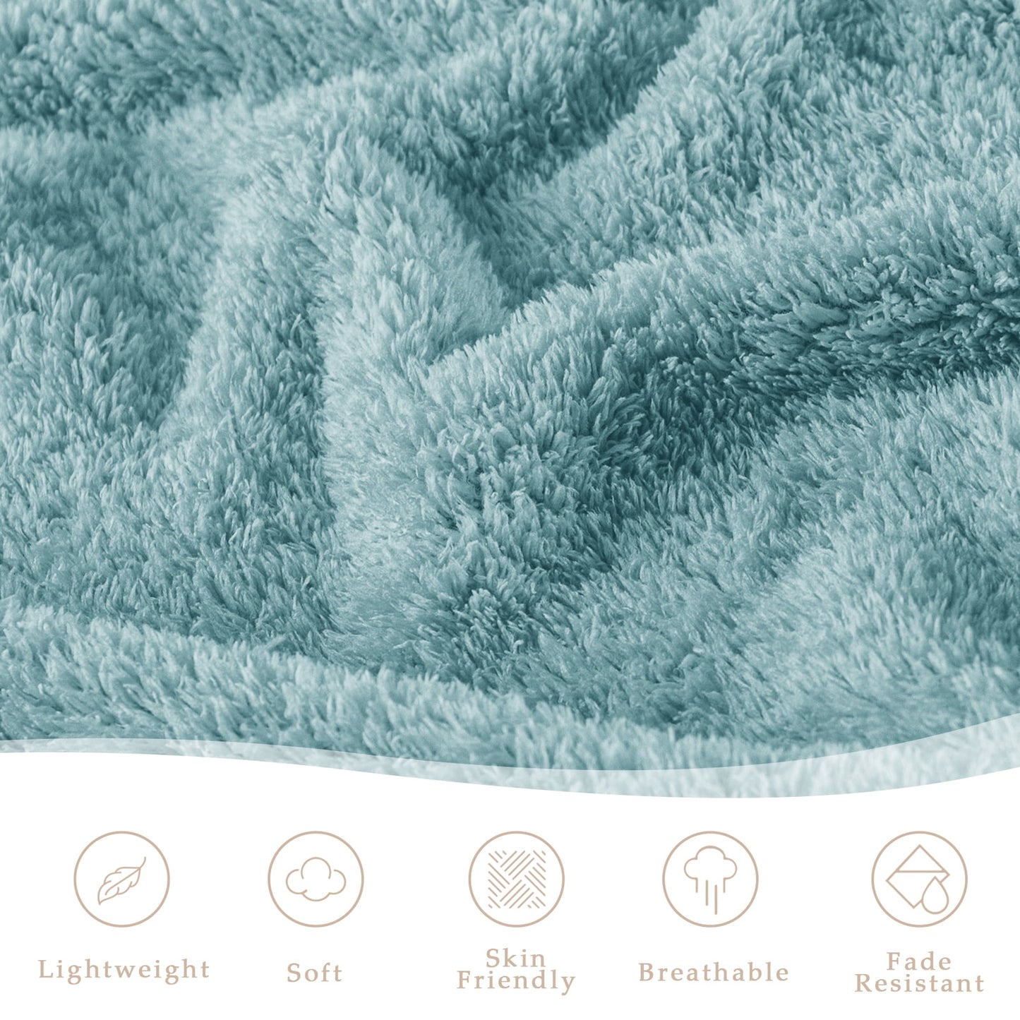 Exclusivo Mezcla Fuzzy Fleece Throw Blanket for Couch Sofa, Lightweight Fluffy Solid Velvet Blanket, Suitable for All Seasons, 50x60 Inches, Slate Blue