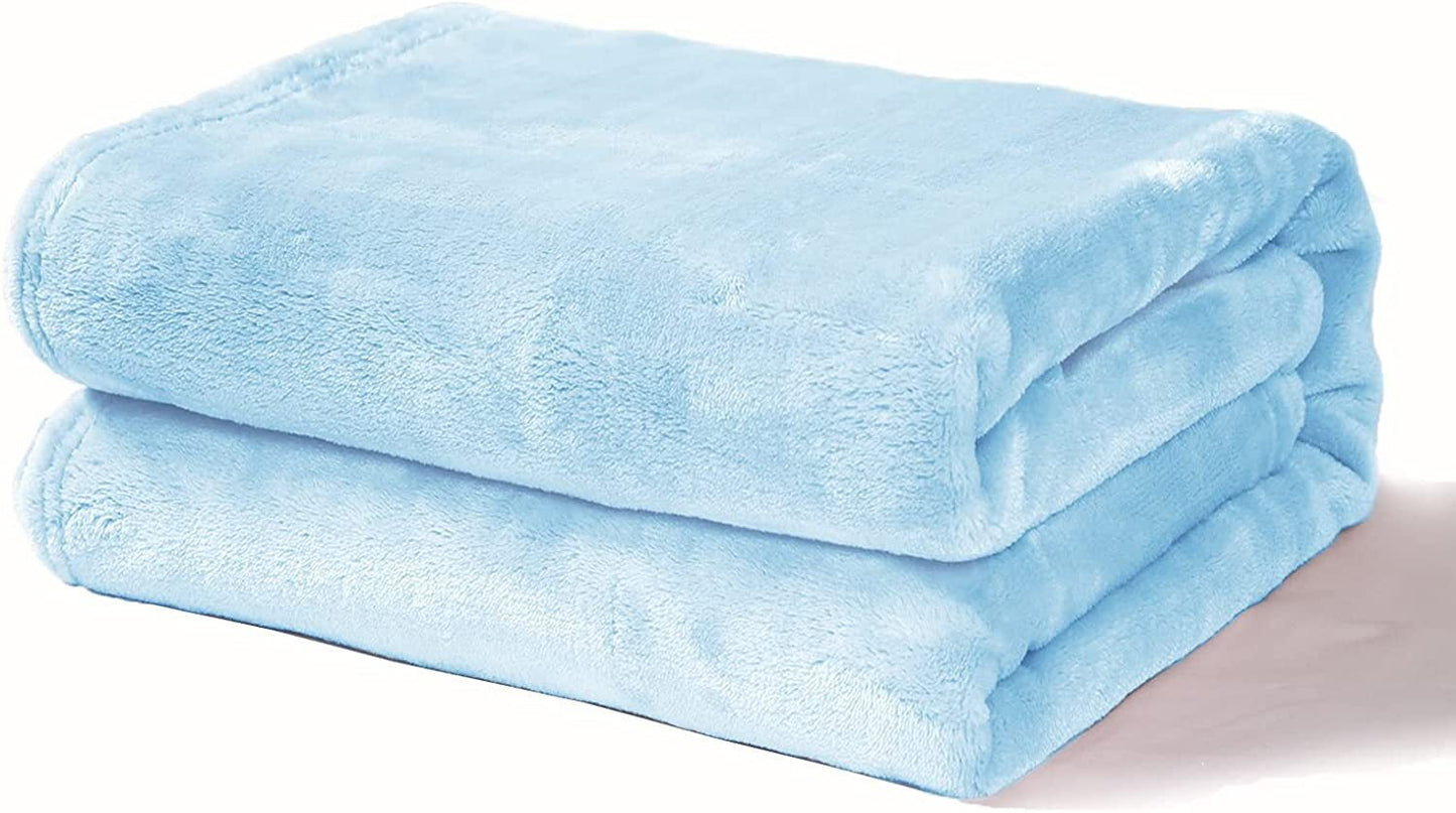 Exclusivo Mezcla Soft Lightweight Fleece Baby Blanket Throw Blanket for Boys, Girls, Toddler and Kids Nap Blankets for Crib Bedding, Nursery, and Security (40x50 inches, Ice Blue)