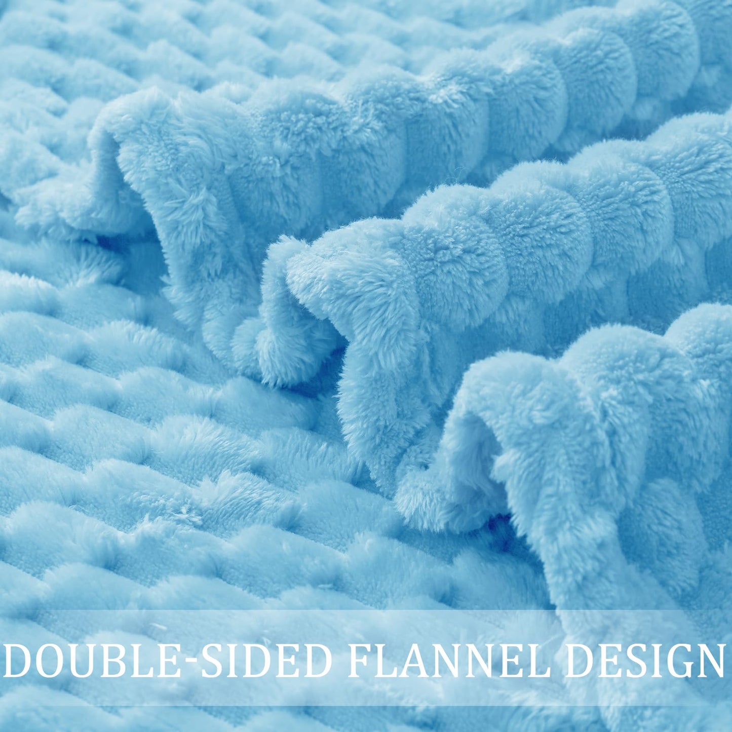 Exclusivo Mezcla Fleece Throw Blanket for Couch, Extra Large Fuzzy Blue Bed Blankets, Soft Cozy Plush Sofa Throws for All Seasons, 50x60 Inches