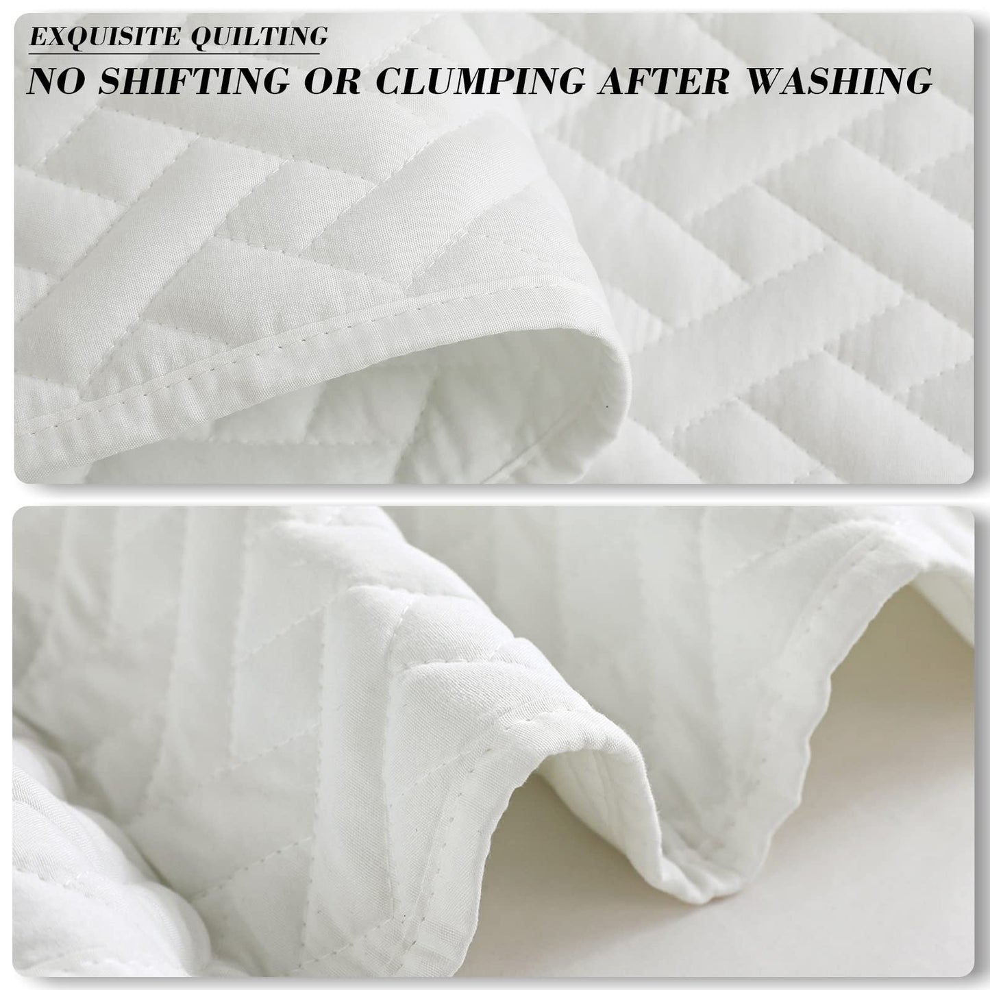 Exclusivo Mezcla 2-Piece Twin Size Quilt Set with One Pillow Sham, Basket Quilted Bedspread/Coverlet/Bed Cover(68x88 inches, White)-Soft, Lightweight and Reversible
