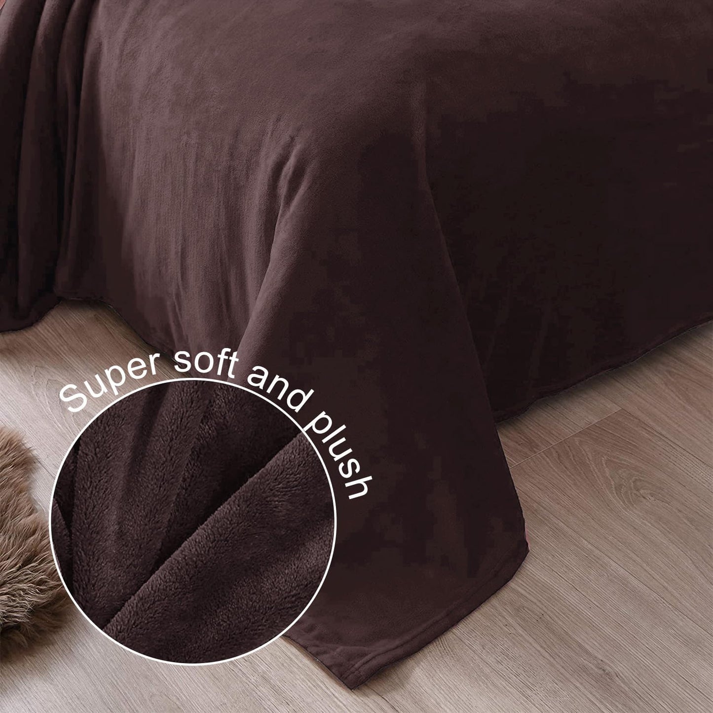 Exclusivo Mezcla Fleece Throw Blanket for Couch, Sofa, 300GSM Super Soft and Warm Blankets, Coffee Throw All Season Use, Cozy, Plush, Lightweight, 50x60 Inches