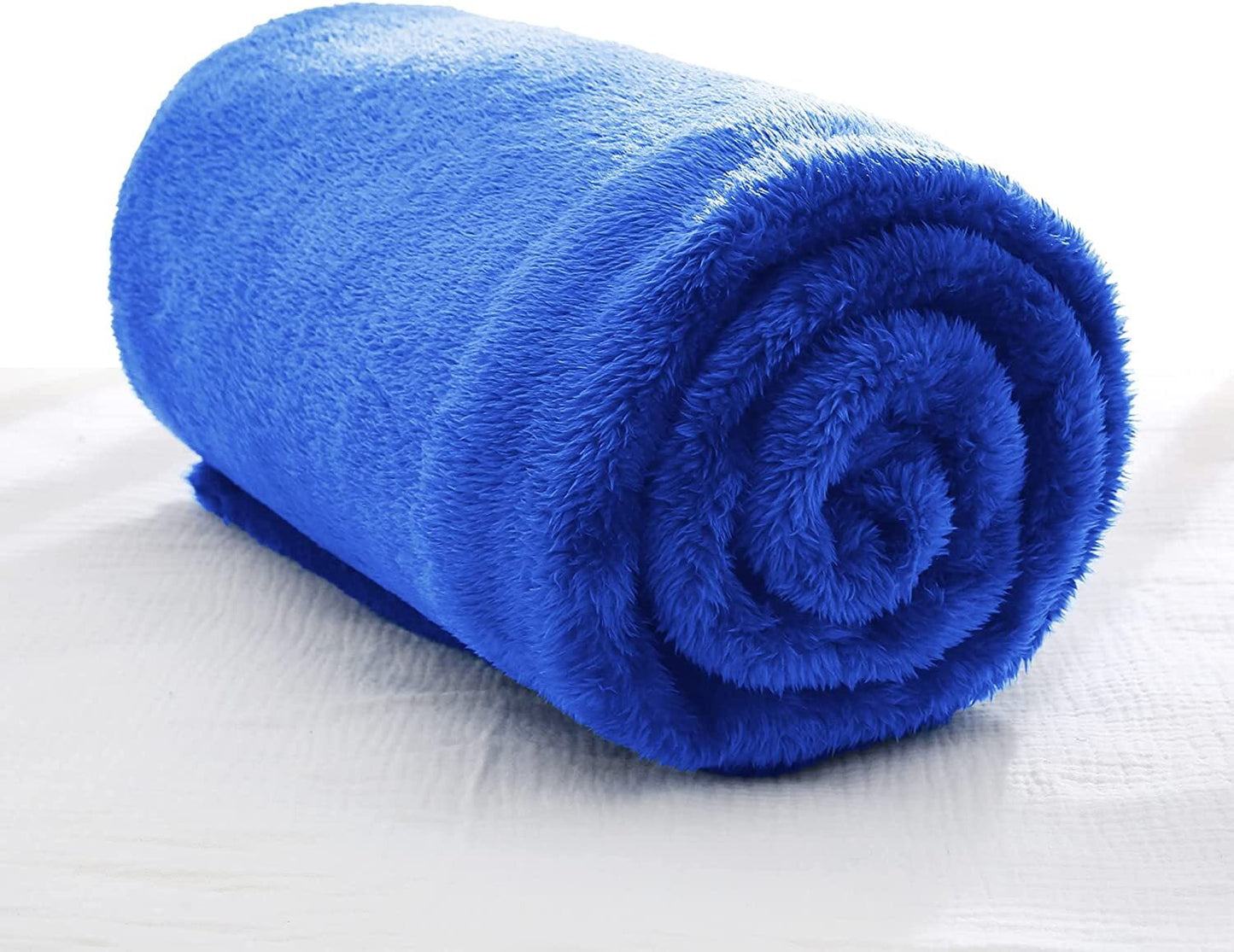 Exclusivo Mezcla Plush Baby Blanket, Soft and Warm Swaddle Throw Blanket, Infant, Newborn, Toddler and Kids Receiving Fleece Blankets for Crib Stroller (40x50 inches, Cobalt Blue)