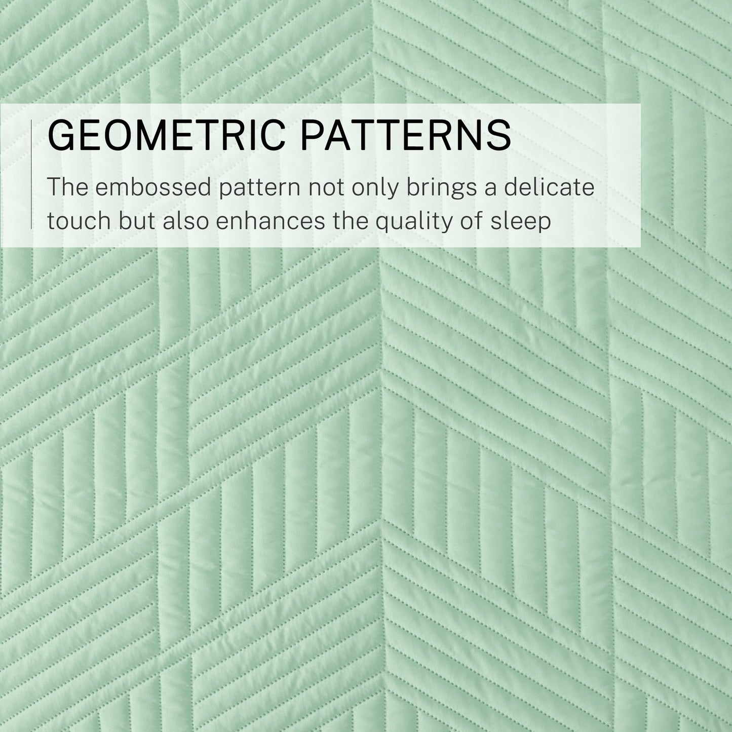 Exclusivo Mezcla Ultrasonic Twin Quilt Bedding Set, Lightweight Sage Green Bedspreads Soft Modern Geometric Coverlet Set for All Seasons (1 Quilt and 1 Pillow Sham)