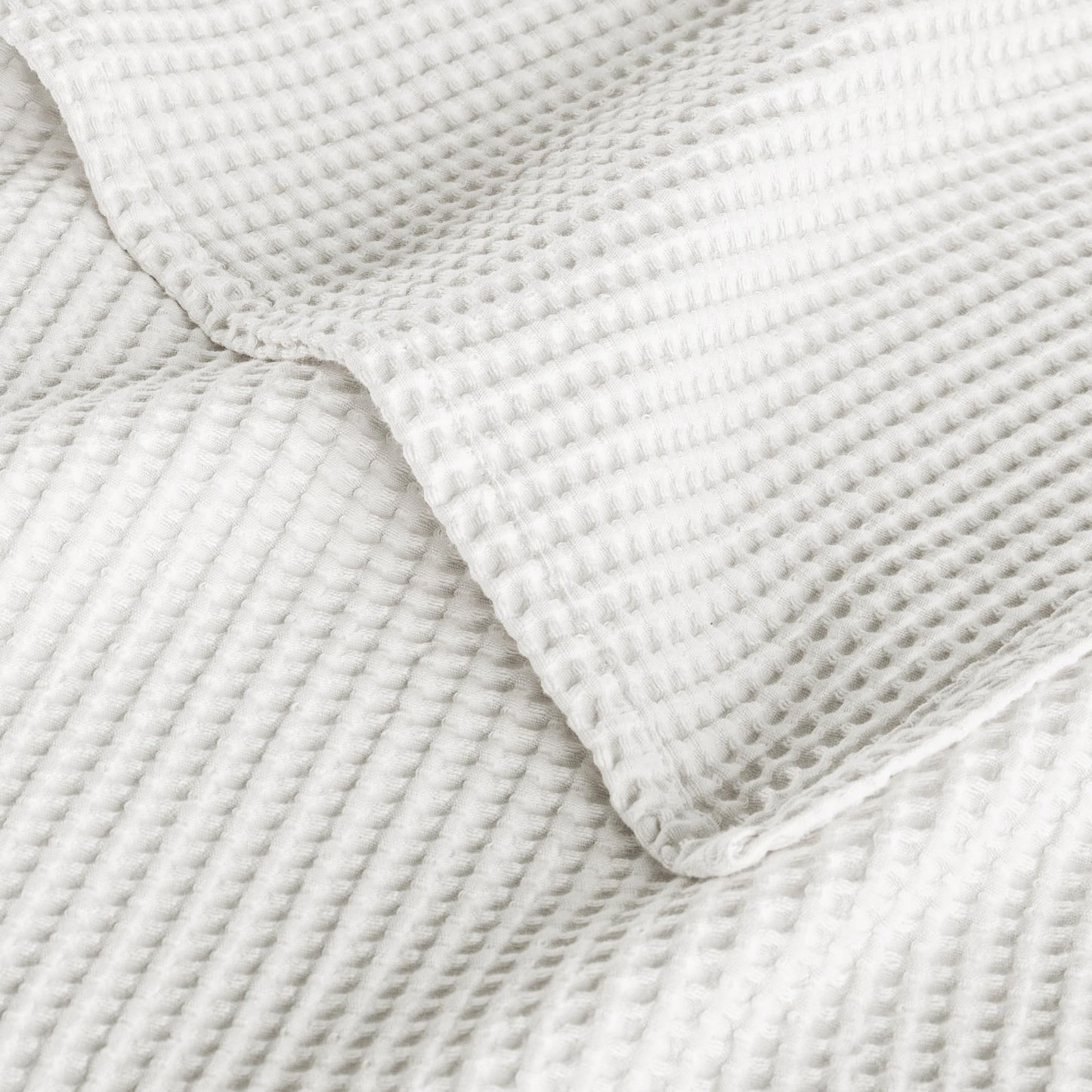 Exclusivo Mezcla 100% Cotton Waffle Weave Blanket Queen Size, Soft, Lightweight and Breathable Muslin Gauze Blanket for Bed, All Season, 90"x90", White