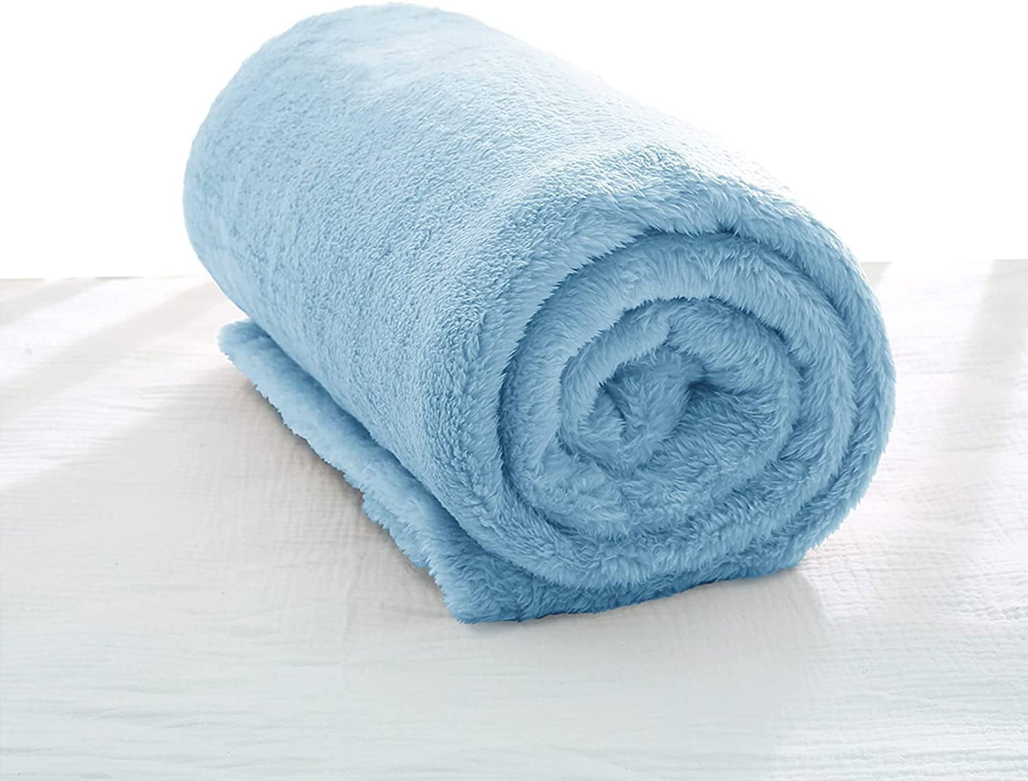 Exclusivo Mezcla Plush Baby Blanket, Soft and Warm Swaddle Throw Blanket, Infant, Newborn, Toddler and Kids Receiving Fleece Blankets for Crib Stroller (40x50 inches, Baby Blue)