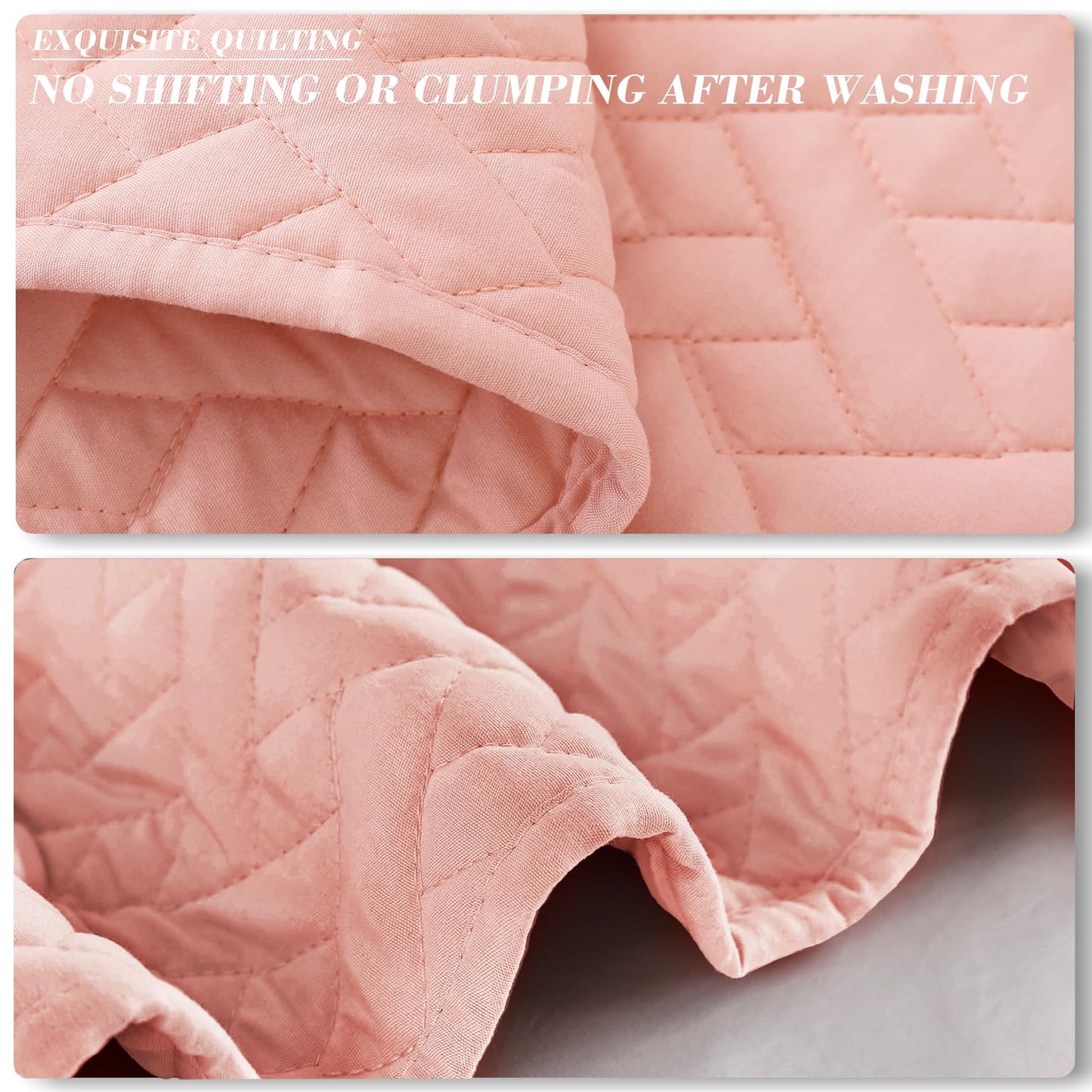 Exclusivo Mezcla 2-Piece Twin Size Quilt Set with One Pillow Sham, Basket Quilted Bedspread/Coverlet/Bed Cover(68x88 inches, Blush Pink)-Soft, Lightweight and Reversible