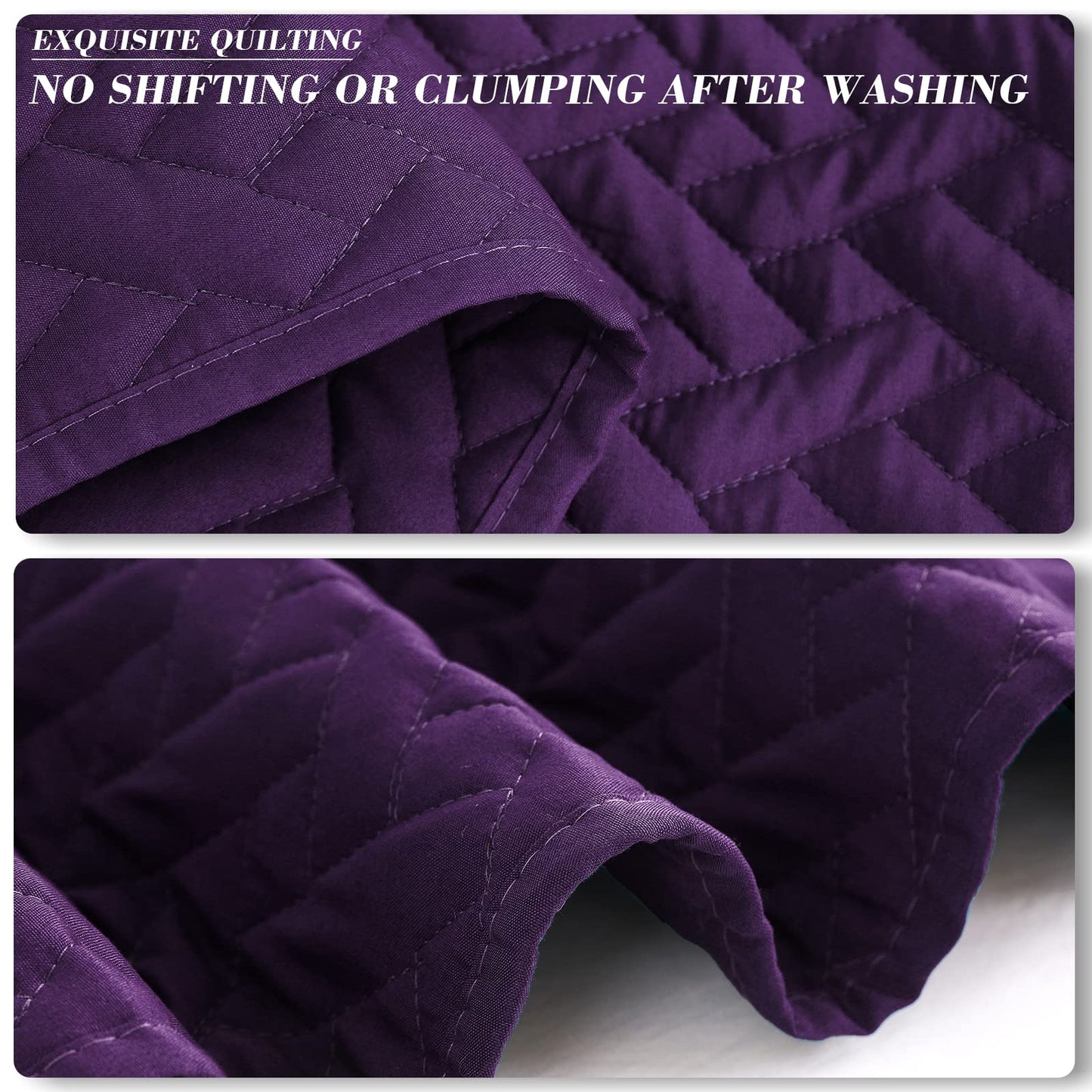 Exclusivo Mezcla 3-Piece Queen Size Quilt Set with Pillow Shams, Basket Quilted Bedspread/Coverlet/Bed Cover(96x90 Inches, Purple) -Soft, Lightweight and Reversible