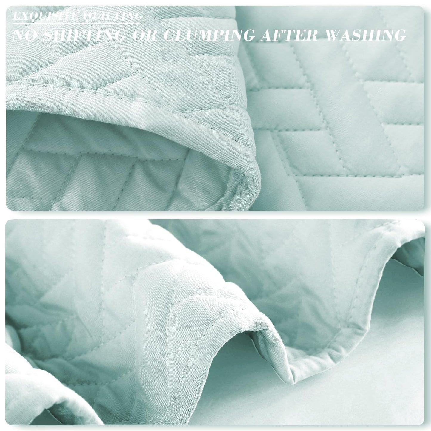 Exclusivo Mezcla 3-Piece Queen Size Quilt Set with Pillow Shams, Basket Quilted Bedspread/Coverlet/Bed Cover(96x90 inches, Spa Blue)-Soft, Lightweight and Reversible