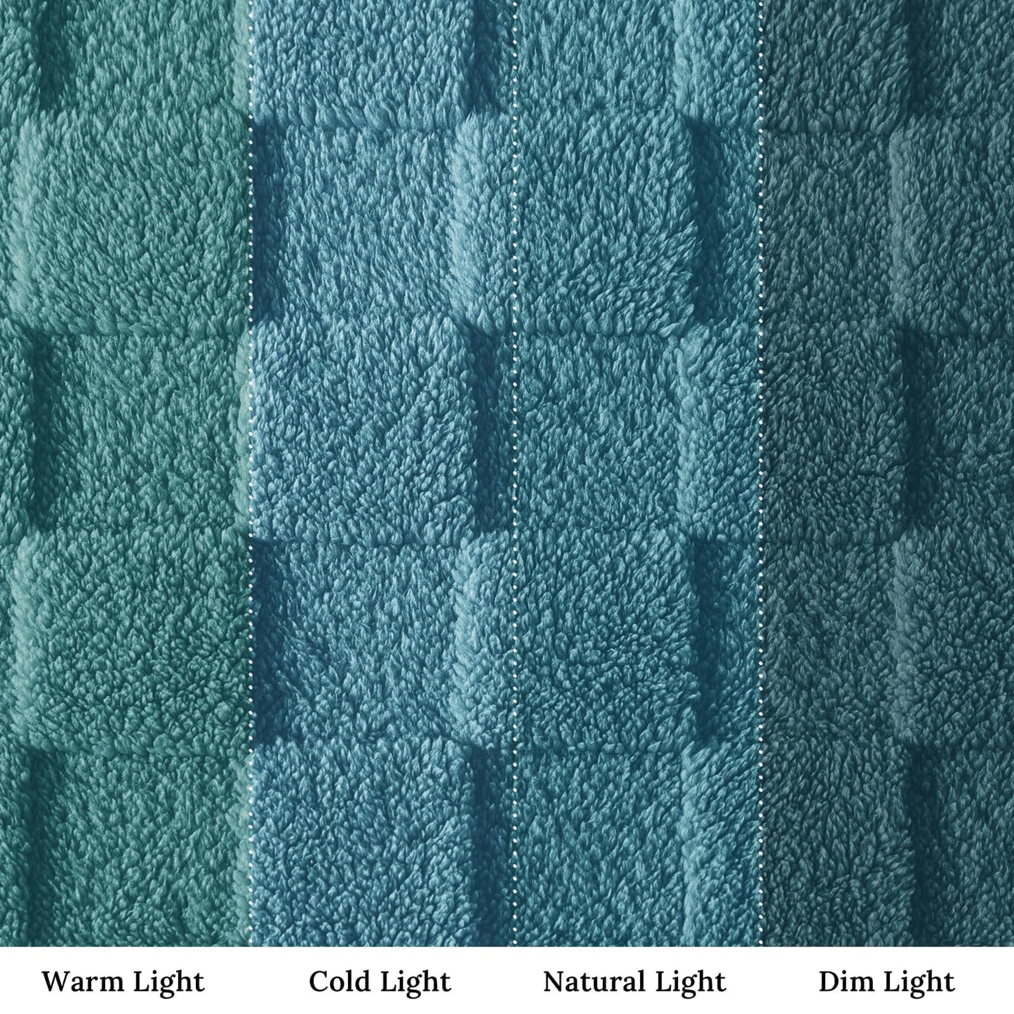 Exclusivo Mezcla Queen Size Flannel Fleece Blanket, Super Soft Warm Lightweight Checkered Pattern Blanket for All Seasons, Slate Blue, 90"x90"