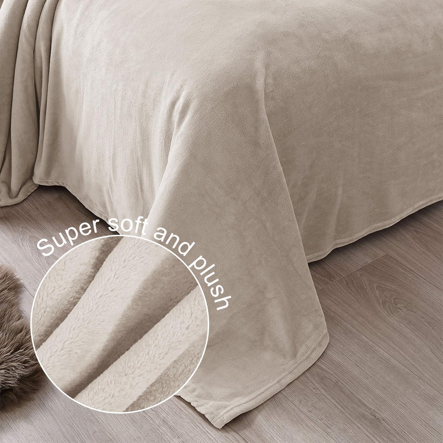 Exclusivo Mezcla Fleece Throw Blanket for Couch, Sofa, 300GSM Super Soft and Warm Blankets, Camel Throw All Season Use, Cozy, Plush, Lightweight, 50x60 Inches