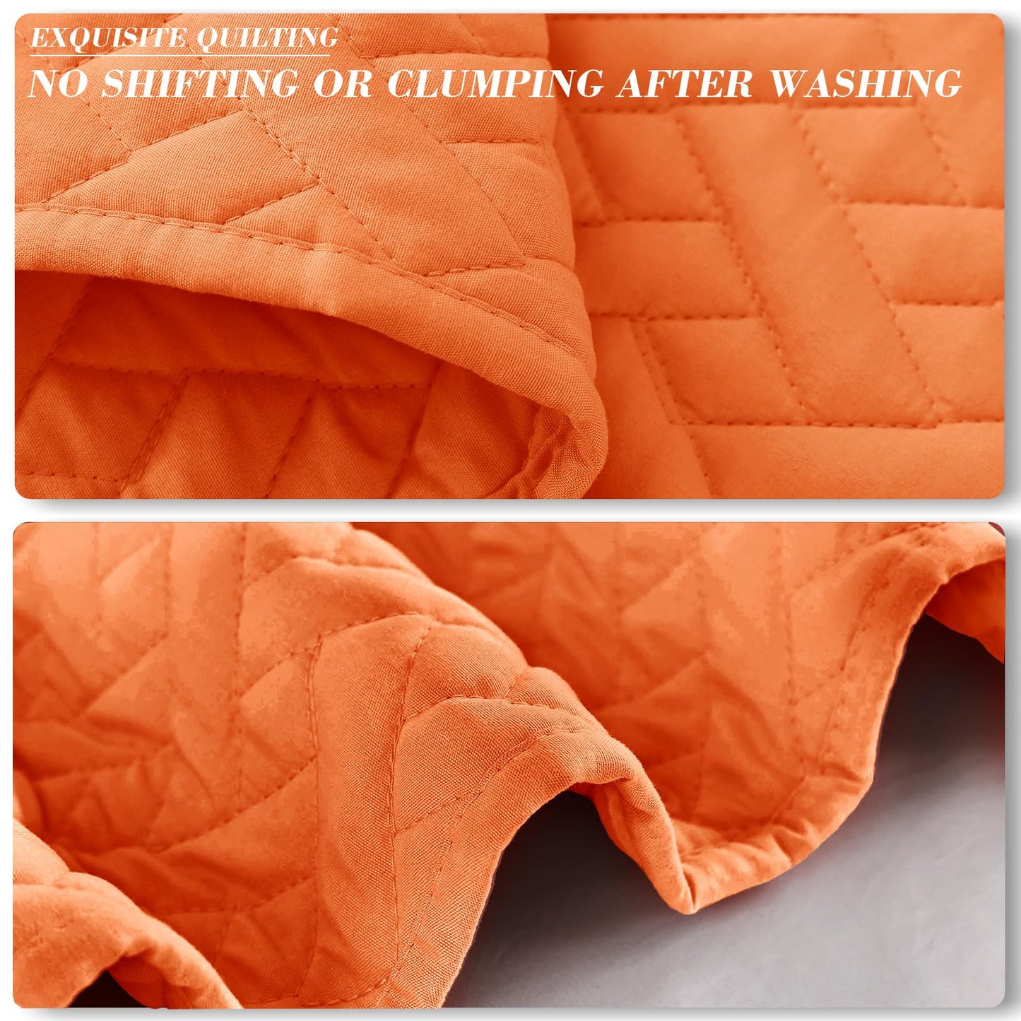 Exclusivo Mezcla 3-Piece King Size Quilt Set with Pillow Shams, Basket Quilted Bedspread/Coverlet/Bed Cover(96x104 Inches, Orange) -Soft, Lightweight and Reversible