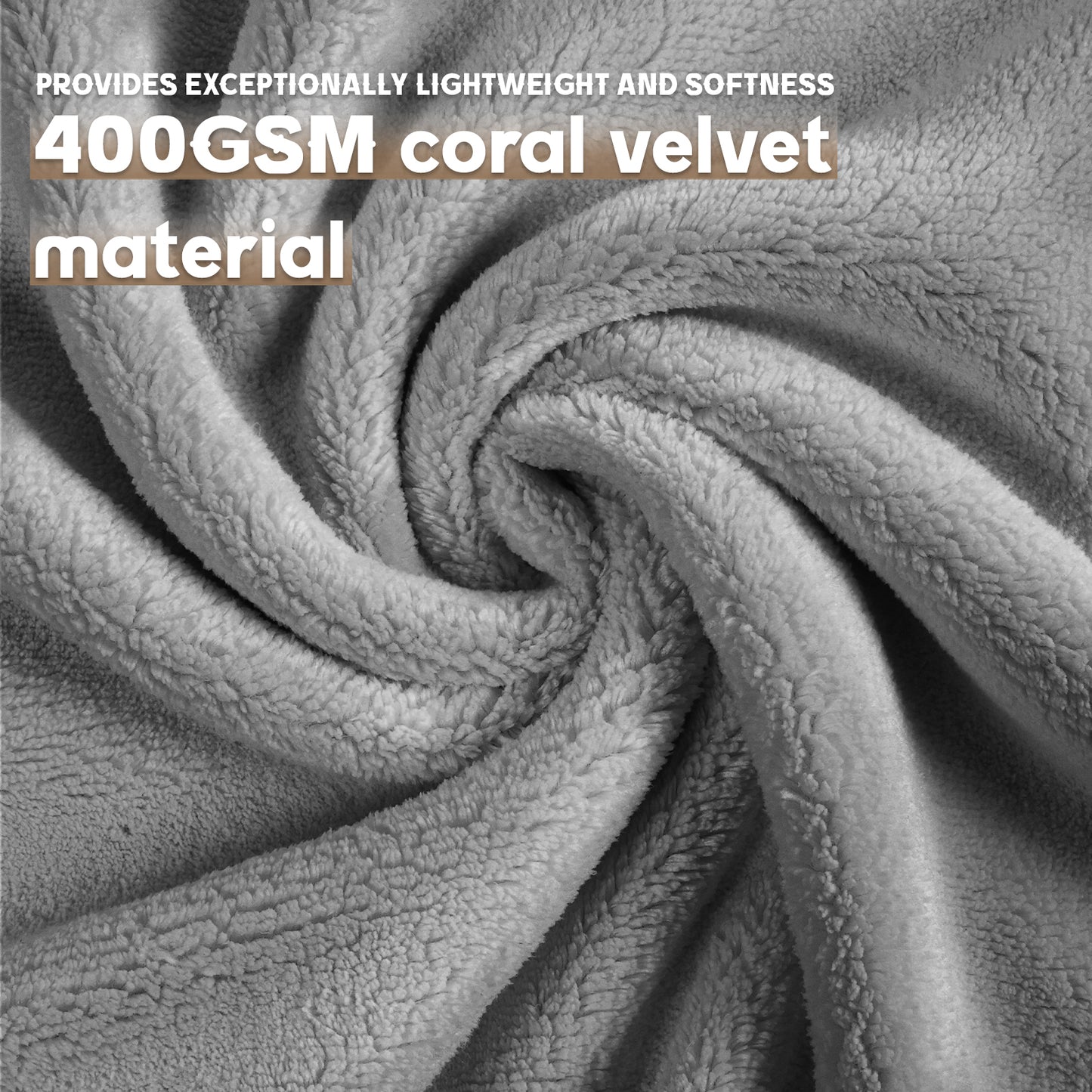 Exclusivo Mezcla 4-Piece Ultra Soft Bath Towel Set, Large Highly Absorbent Microfiber Coral Velvet Towel, Quick Drying for Body, Bathroom, Gym, Spa, 2 Bath Towels, 2 Hand Towels, Grey