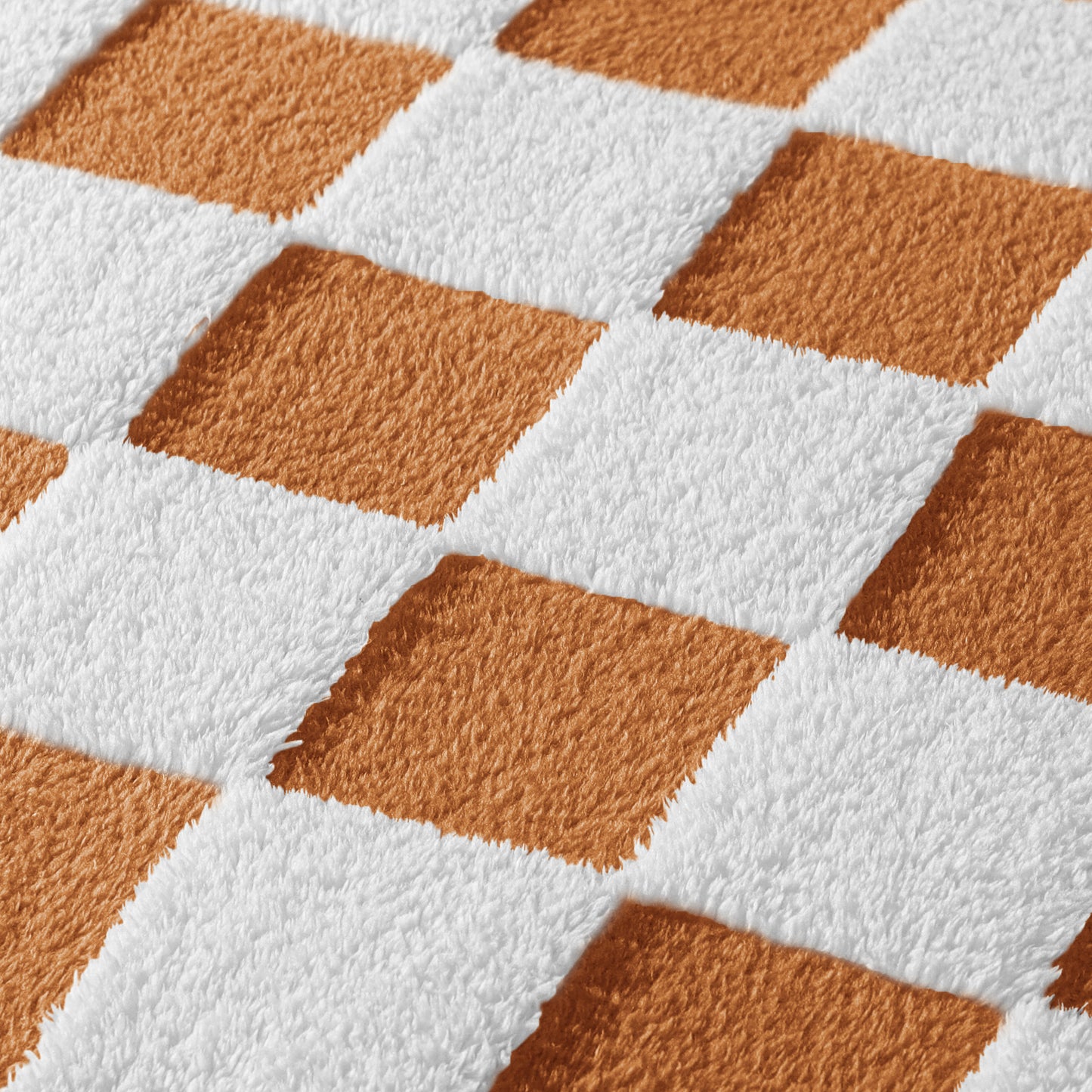 Exclusivo Mezcla Checkered Throw Blanket, Super Soft and Warm Fluffy Fleece Blanket for Couch, Sofa, Bed, Cute Plaid Pattern, Coral Orange, 50" x 60"