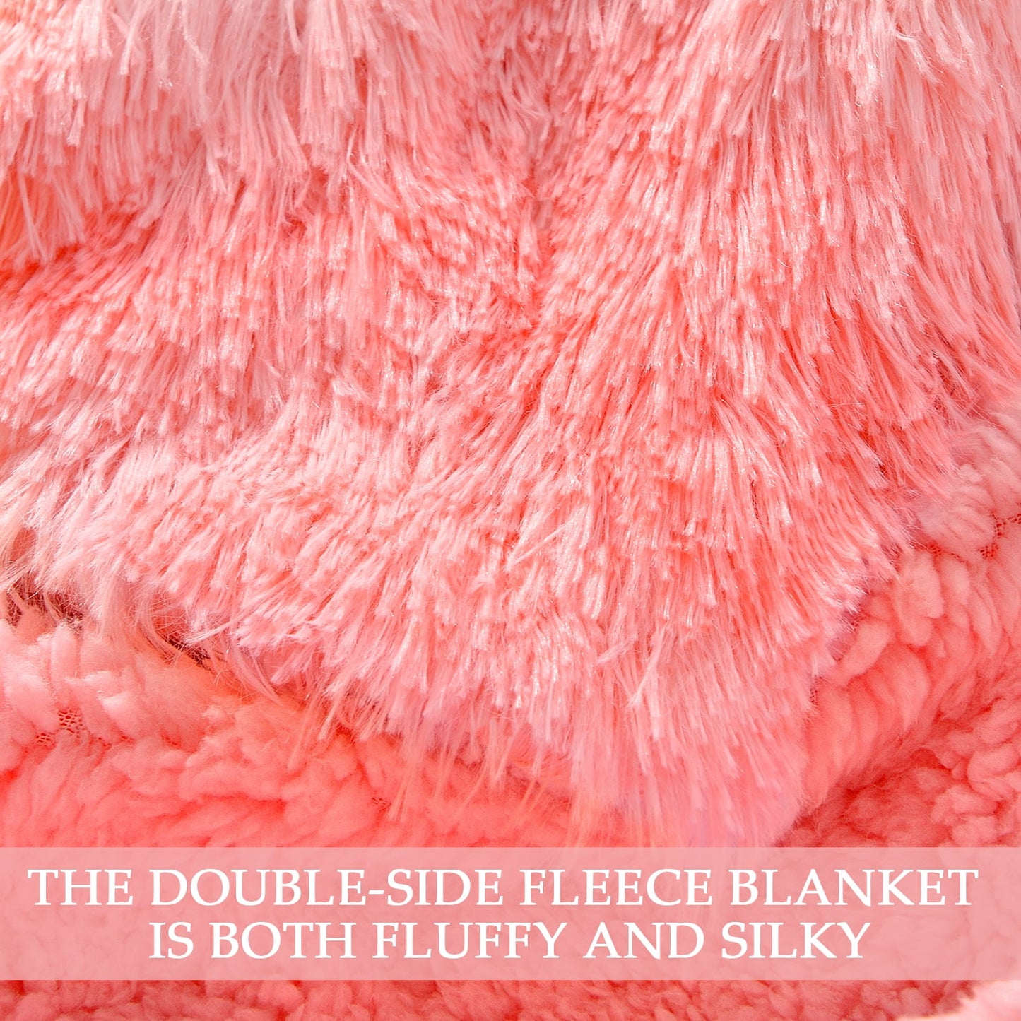 Exclusivo Mezcla Twin Size Faux Fur Bed Blanket, Super Soft Fuzzy and Plush Reversible Sherpa Fleece Blanket and Warm Blankets for Bed, Sofa, Travel, 60X80 inches, Pink