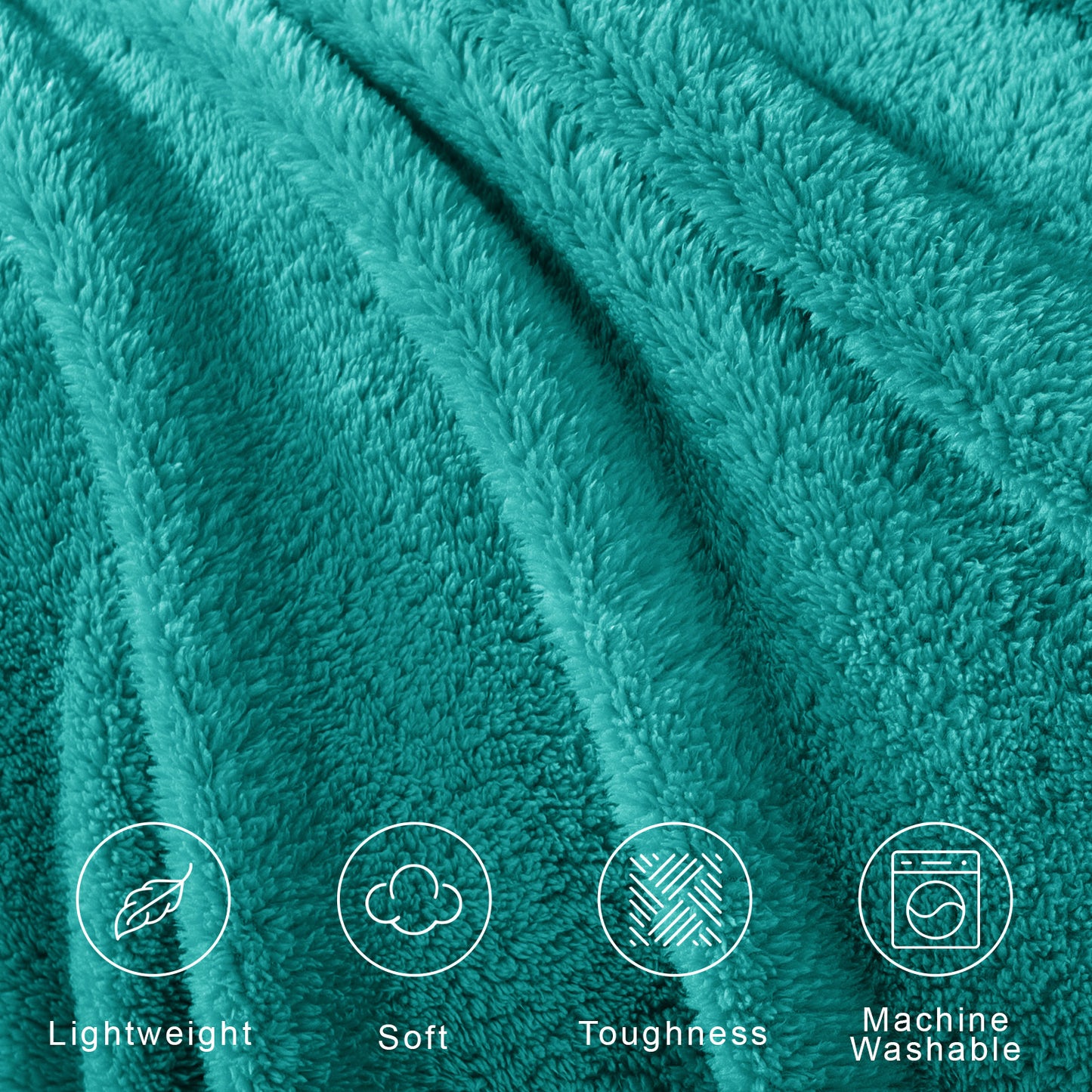 Exclusivo Mezcla Soft Fleece Throw Blanket for Couch, Super Soft Velvet Plush Bed Blanket, Fuzzy Cozy Blankets for All Seasons, 50x60 Inches, Teal Blanket
