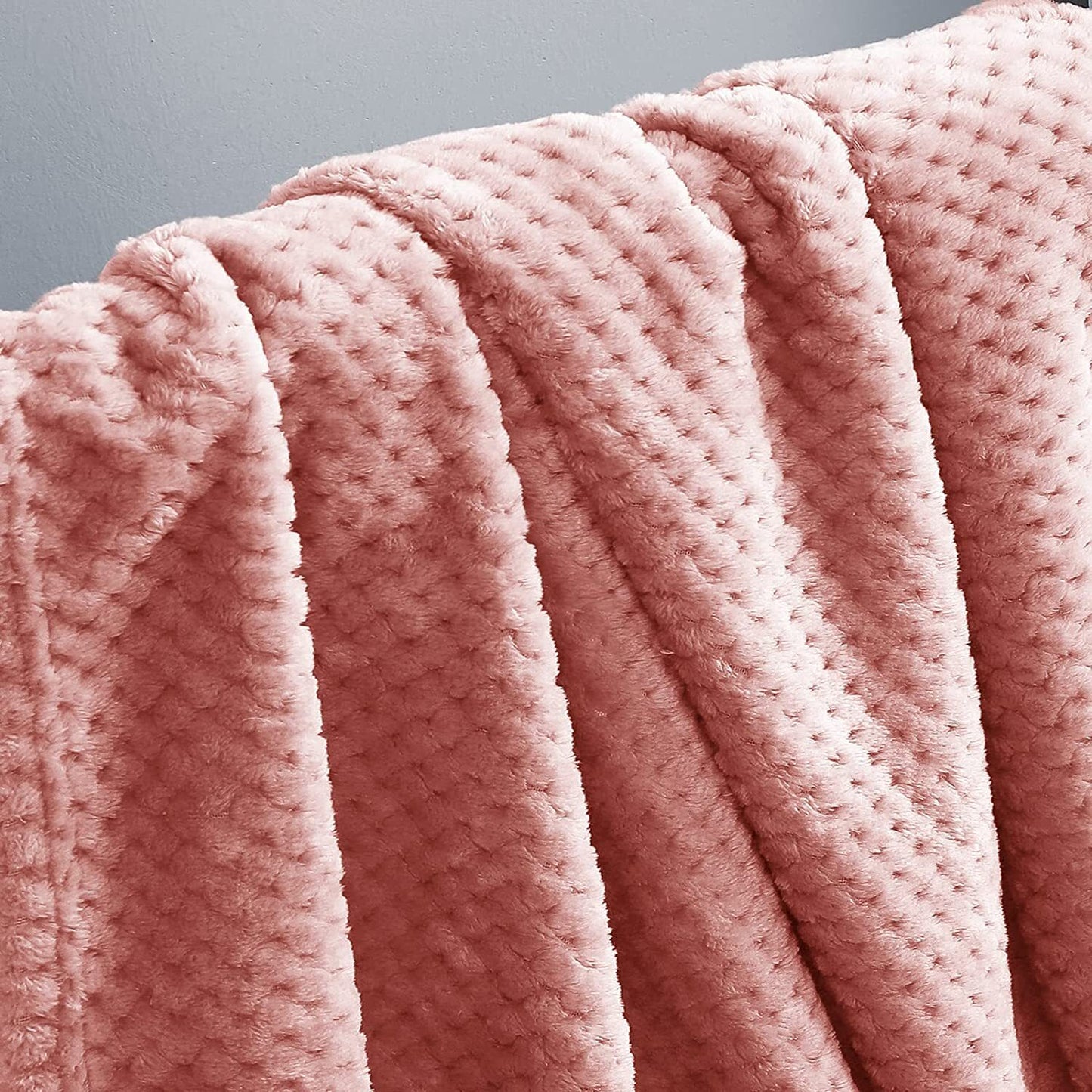 Exclusivo Mezcla Waffle Textured Fleece Baby Blanket, Soft and Warm Swaddle Blanket, Infant, Newborn, Toddler and Kids Receiving Blankets for Crib Stroller (Dusty Pink, 40x50 inches)