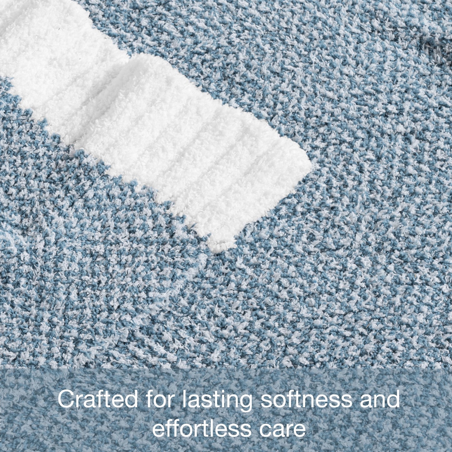 Exclusivo Mezcla Knit Throw Blanket, Ultra Soft Cozy Fluffy Blankets, Lightweight Fuzzy Plush Throw for Couch and Bed, Mixed Blue, 50"x60"